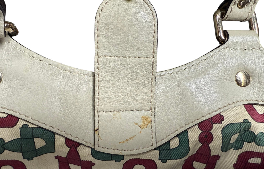 Gucci Sukey GG Ivory Leather Handbag