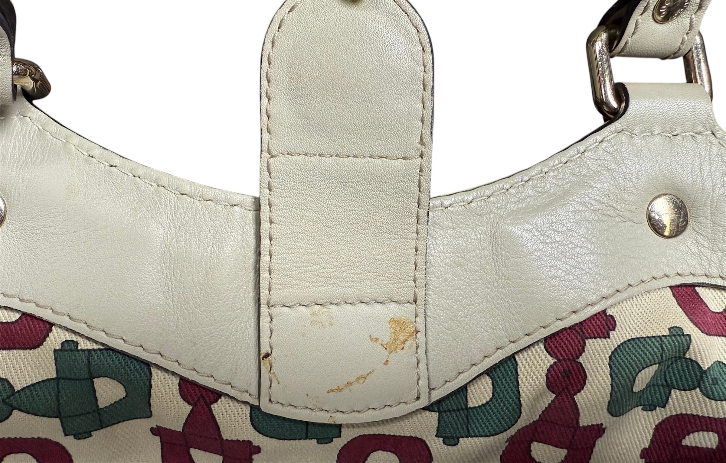 Gucci Sukey GG Ivory Leather Handbag