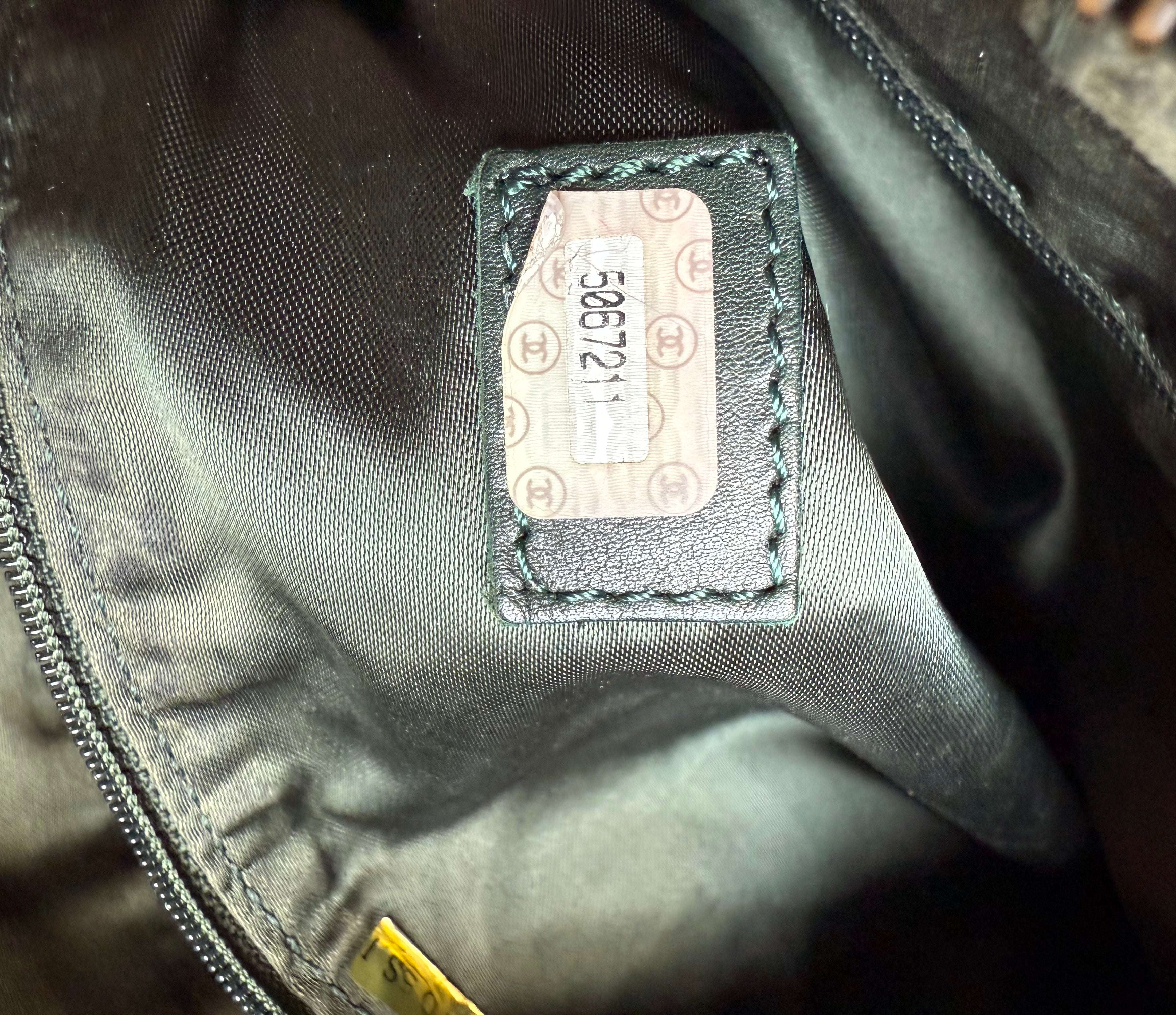 Chanel COCO Mark Lambskin Leather Tassel Fringe Shoulder Bag Green