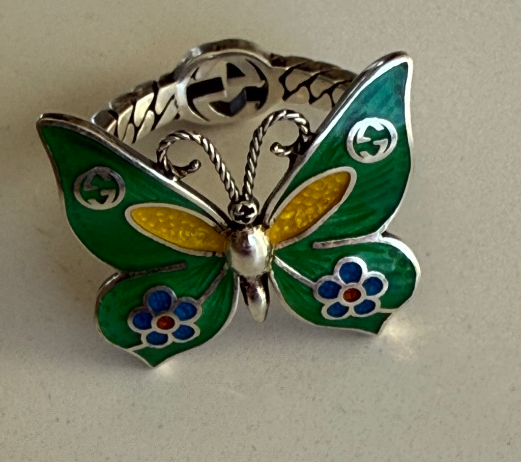 Gucci Silver Butterfly Ring