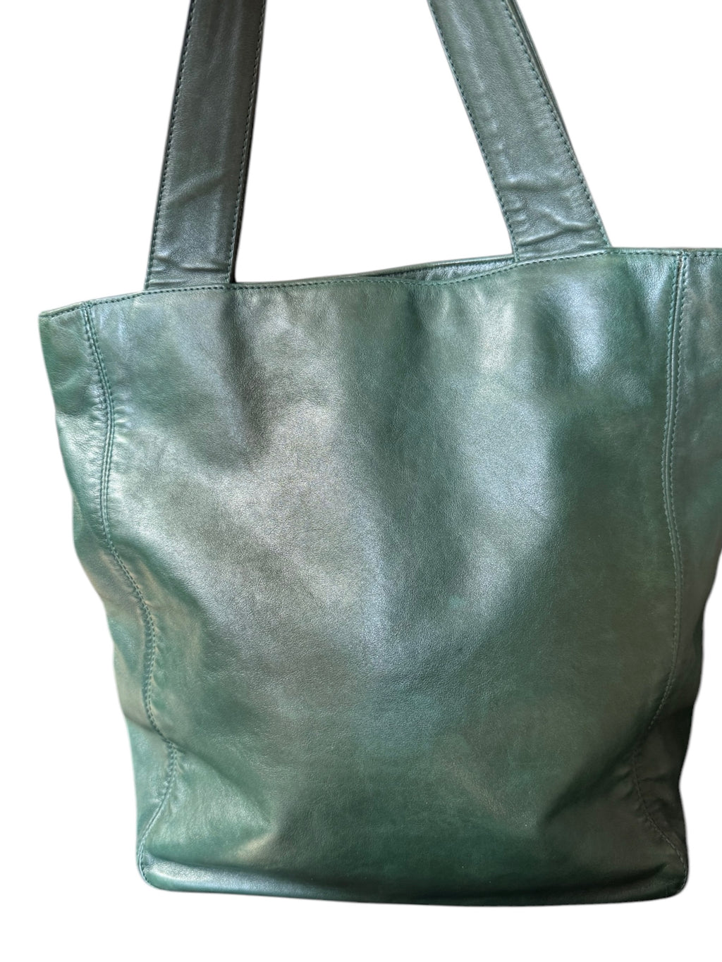 Chanel COCO Mark Lambskin Leather Tassel Fringe Shoulder Bag Green