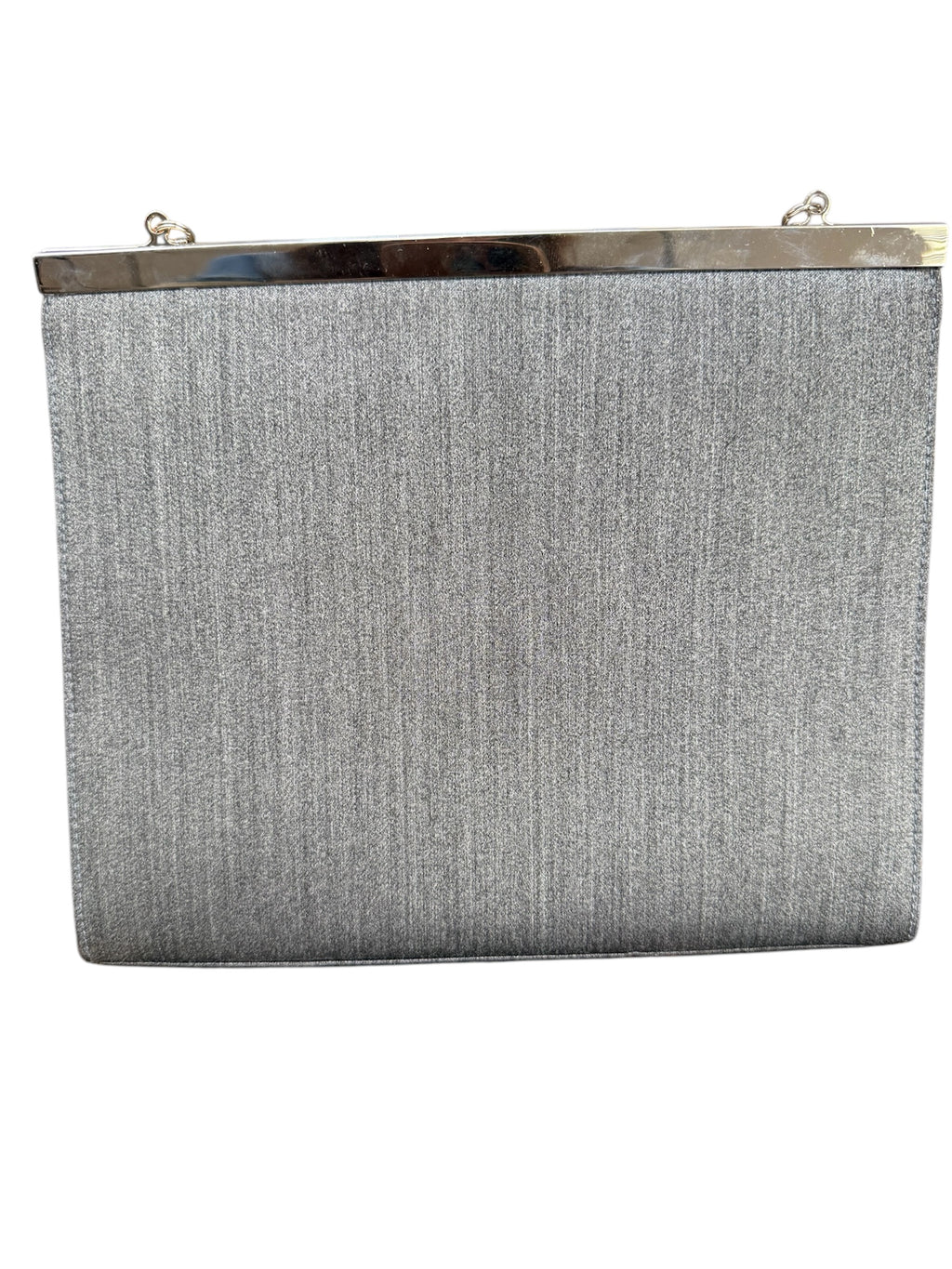 Salvatore Ferragamo Gancini Nylon Chain Evening Bag Grey