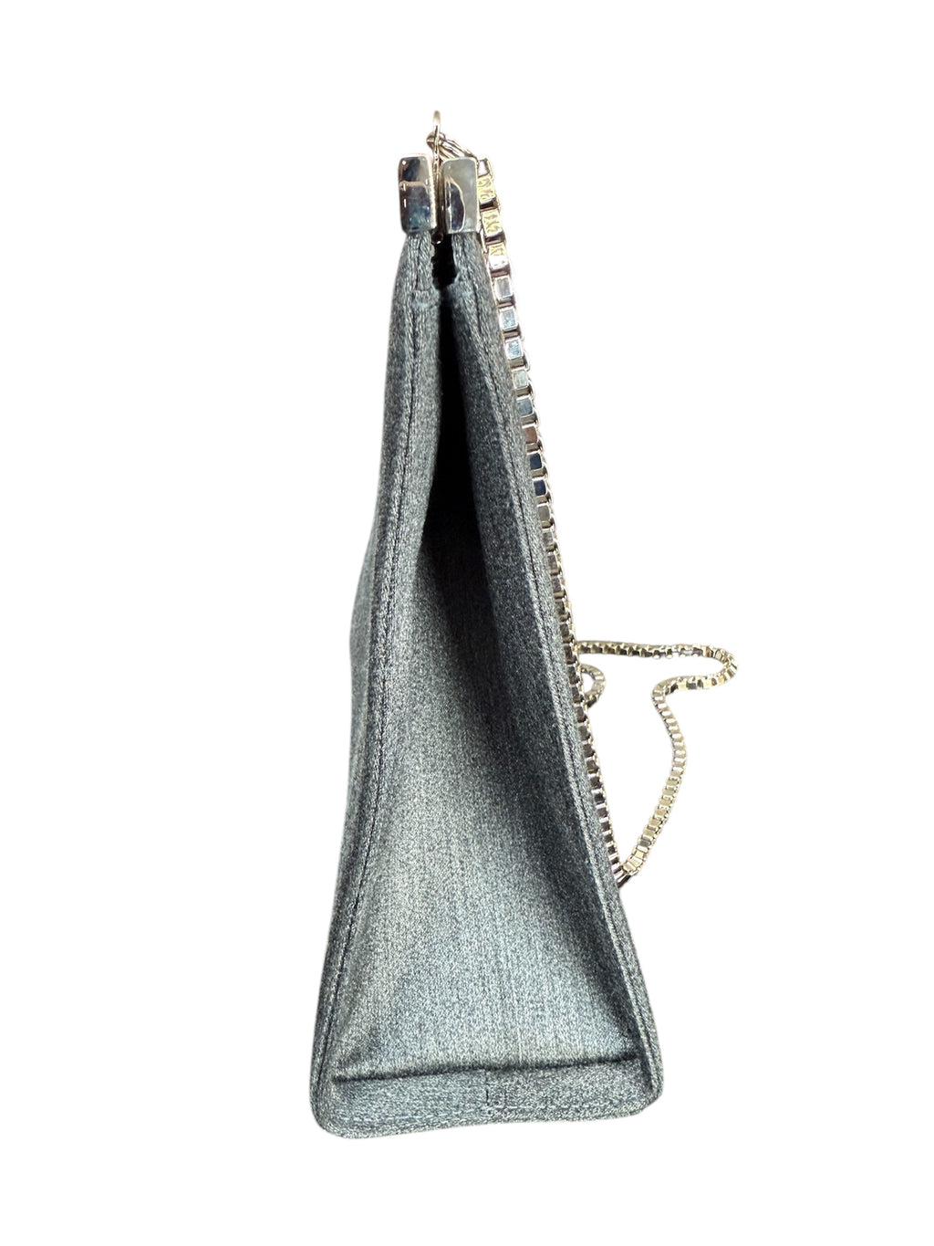 Salvatore Ferragamo Gancini Nylon Chain Evening Bag Grey