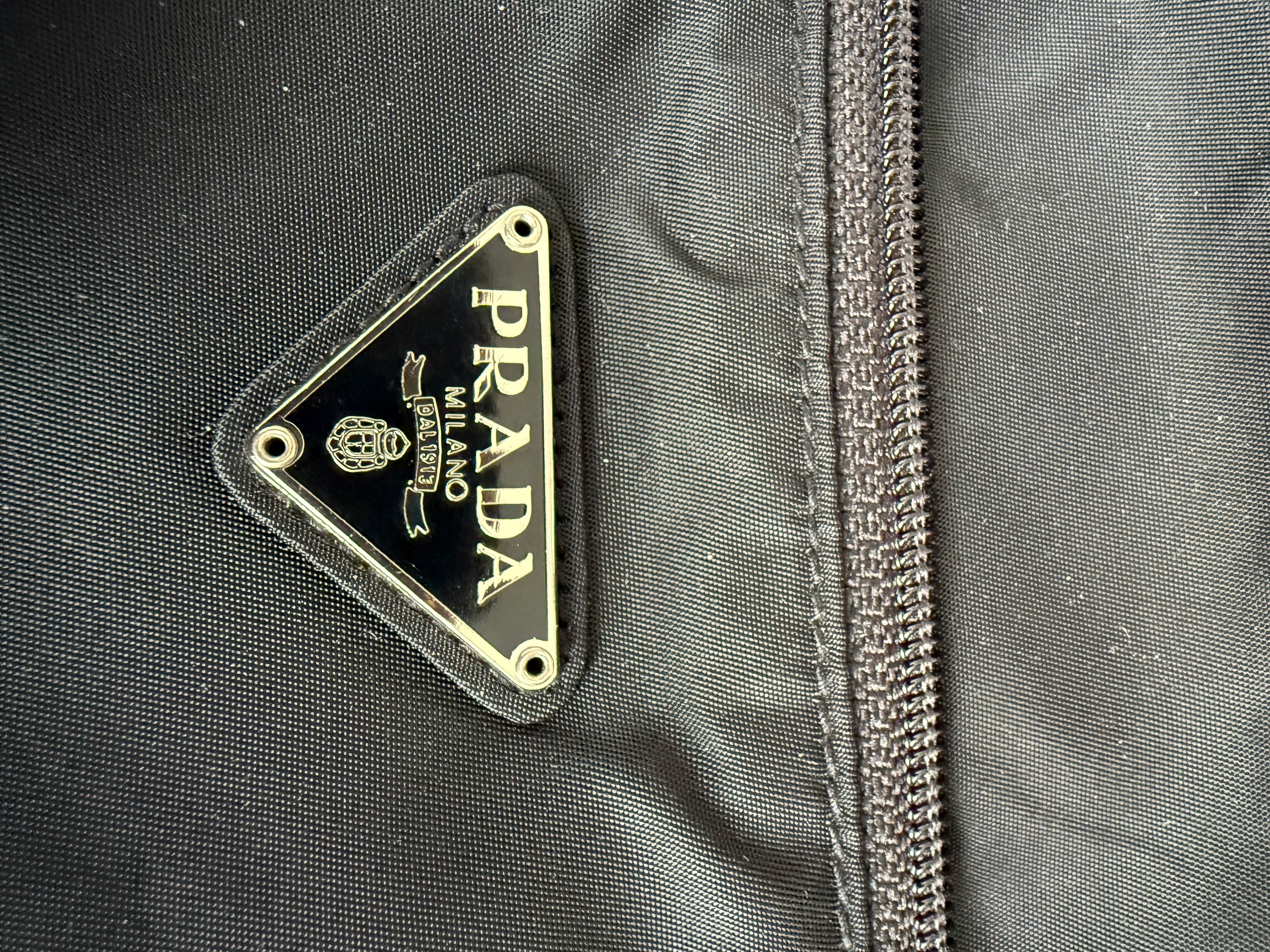 Prada Nylon Shoulder Tote Bag Black