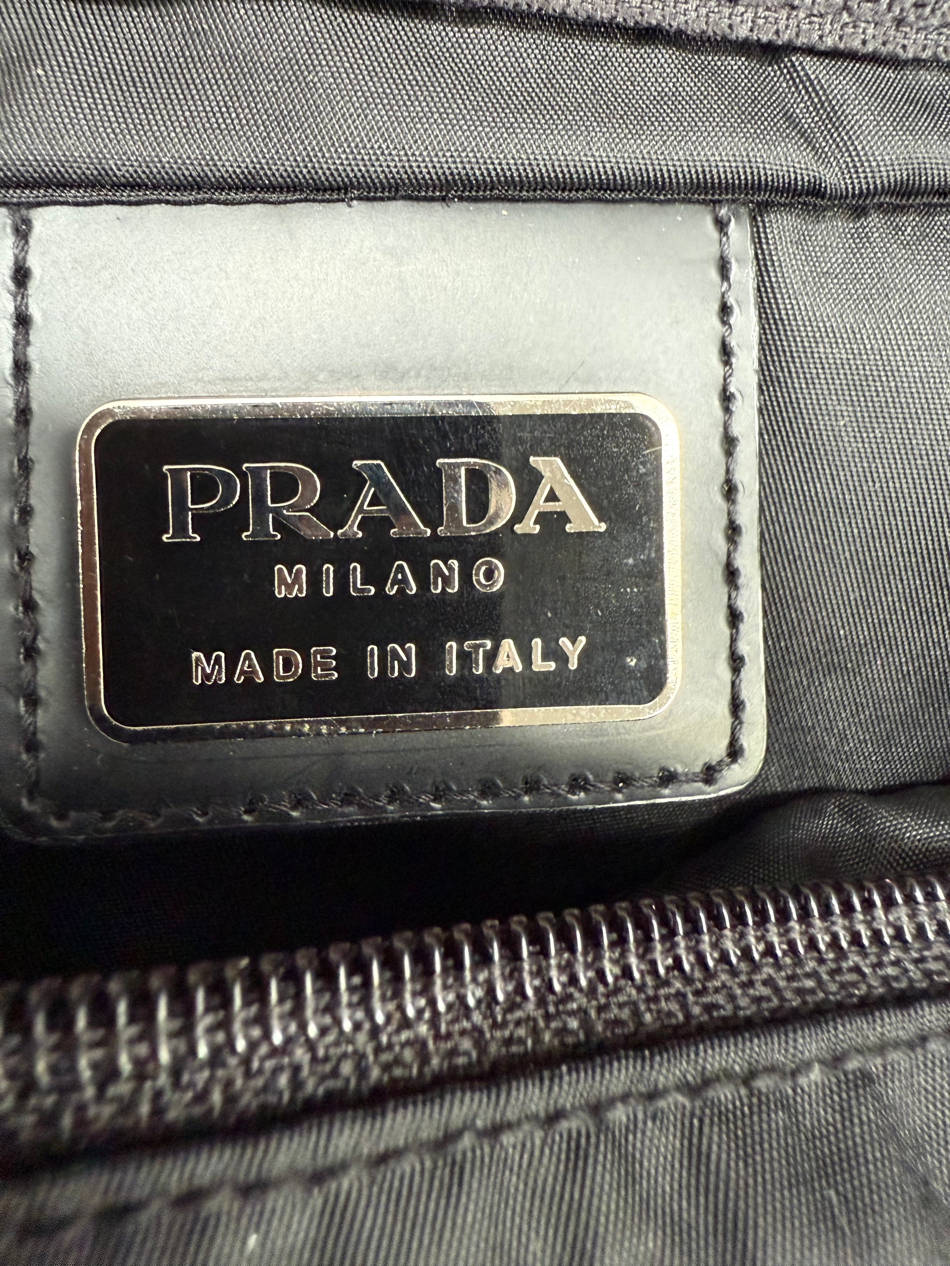 Prada Nylon Shoulder Tote Bag Black