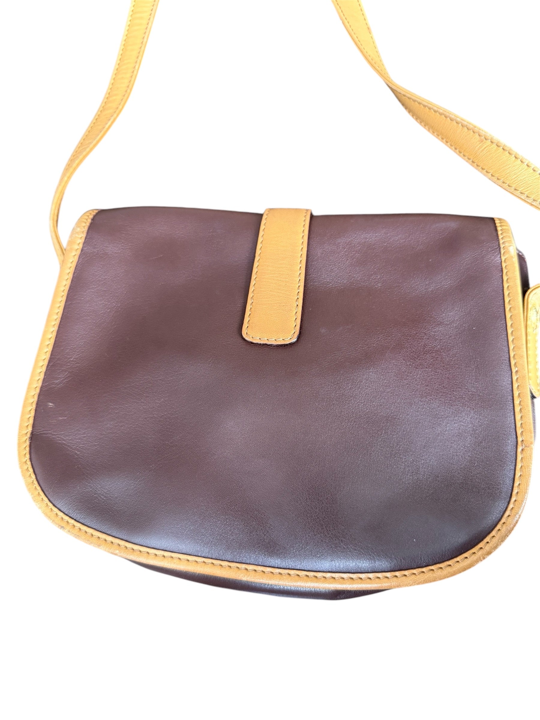 Celine Vintage Brown Leather Crossbody Bag