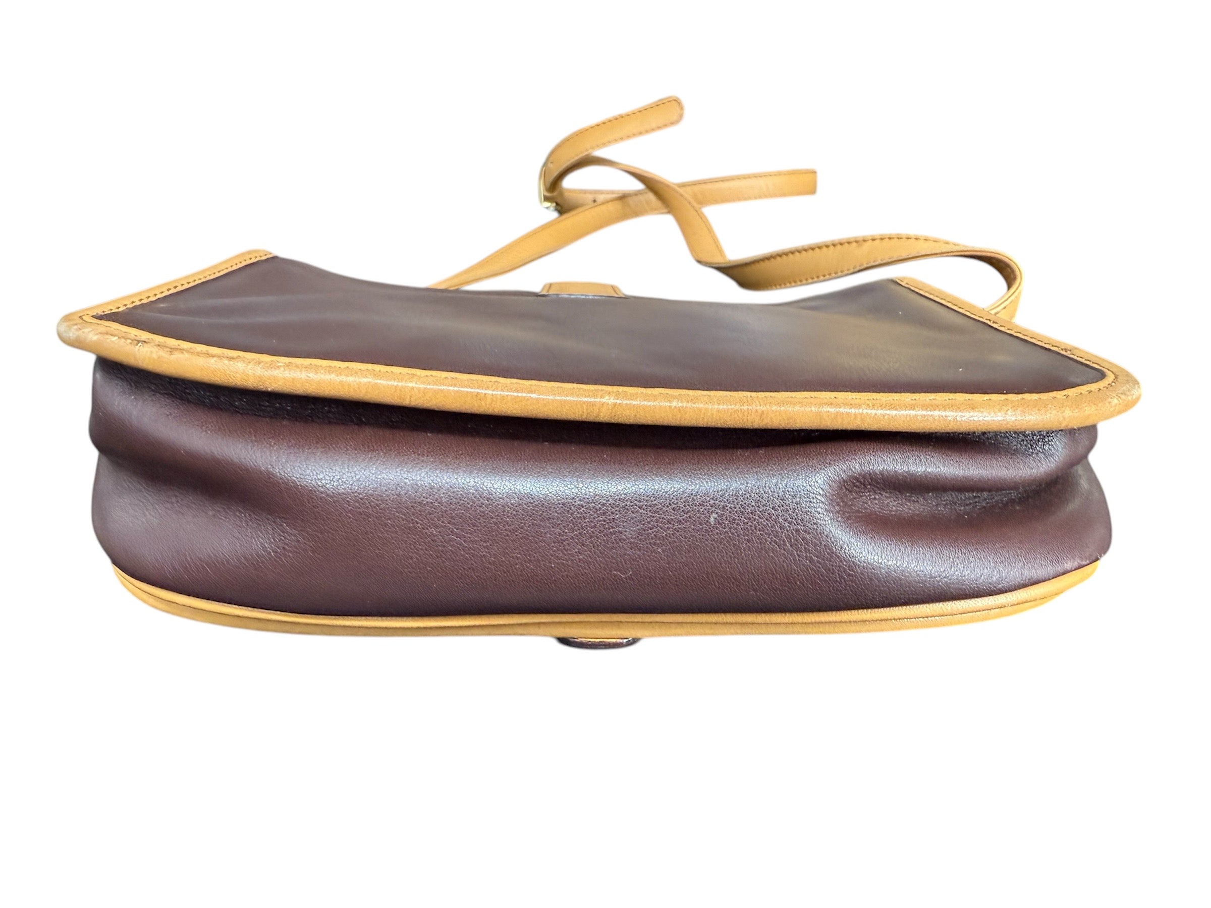 Celine Vintage Brown Leather Crossbody Bag