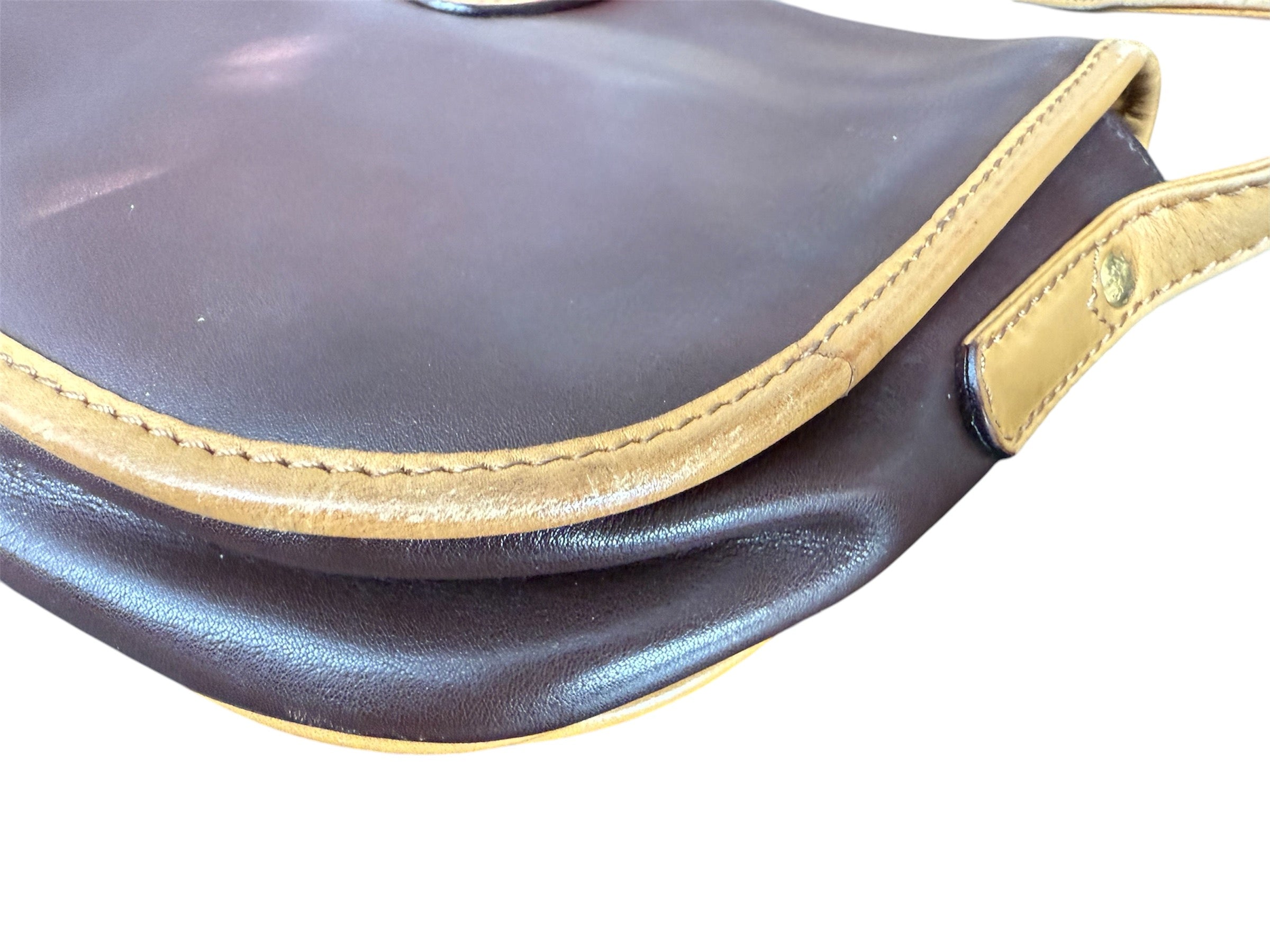 Celine Vintage Brown Leather Crossbody Bag