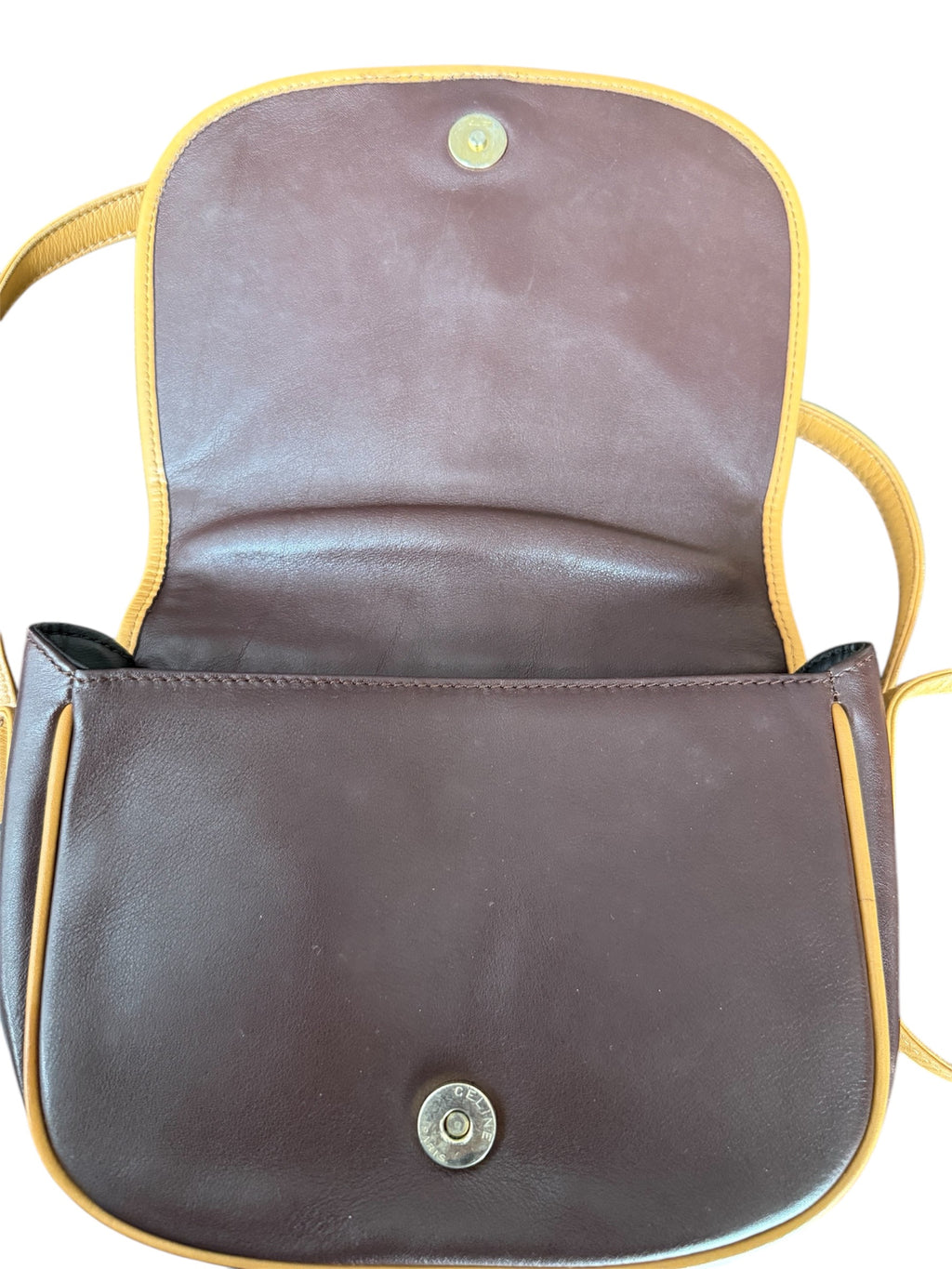 Celine Vintage Brown Leather Crossbody Bag