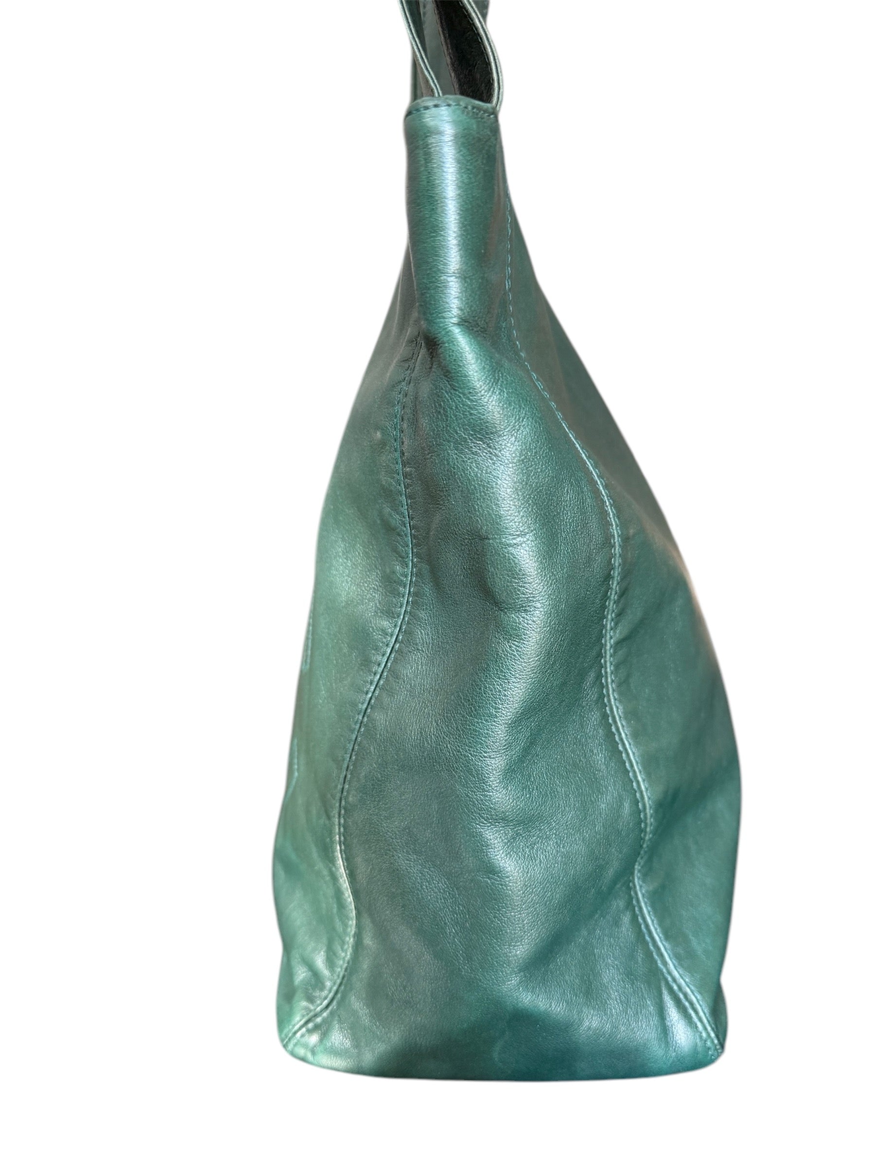 Chanel COCO Mark Lambskin Leather Tassel Fringe Shoulder Bag Green