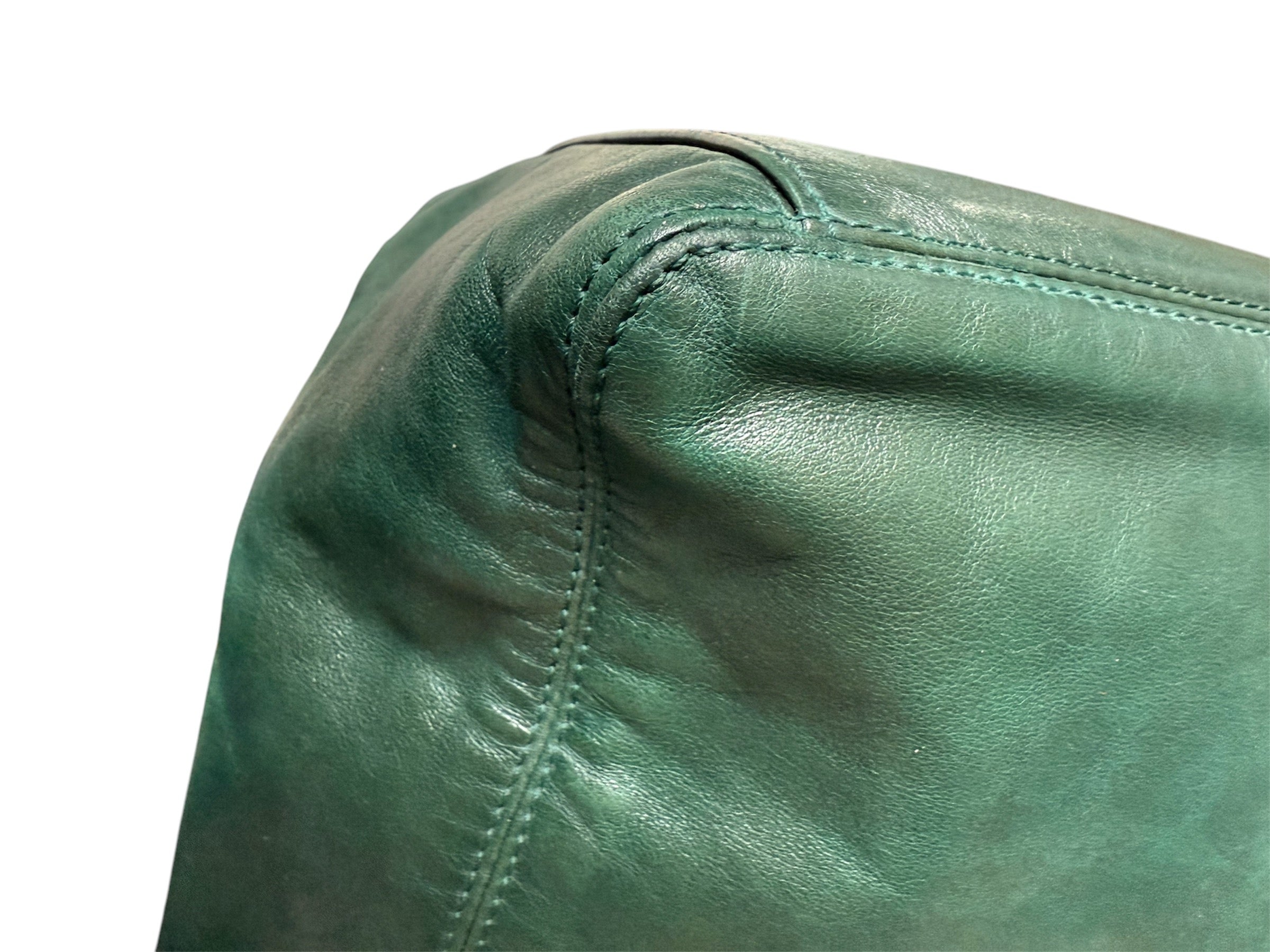 Chanel COCO Mark Lambskin Leather Tassel Fringe Shoulder Bag Green