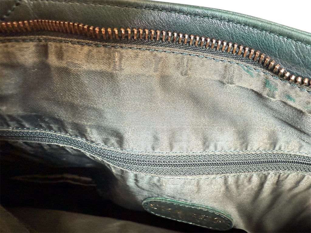 Chanel COCO Mark Lambskin Leather Tassel Fringe Shoulder Bag Green