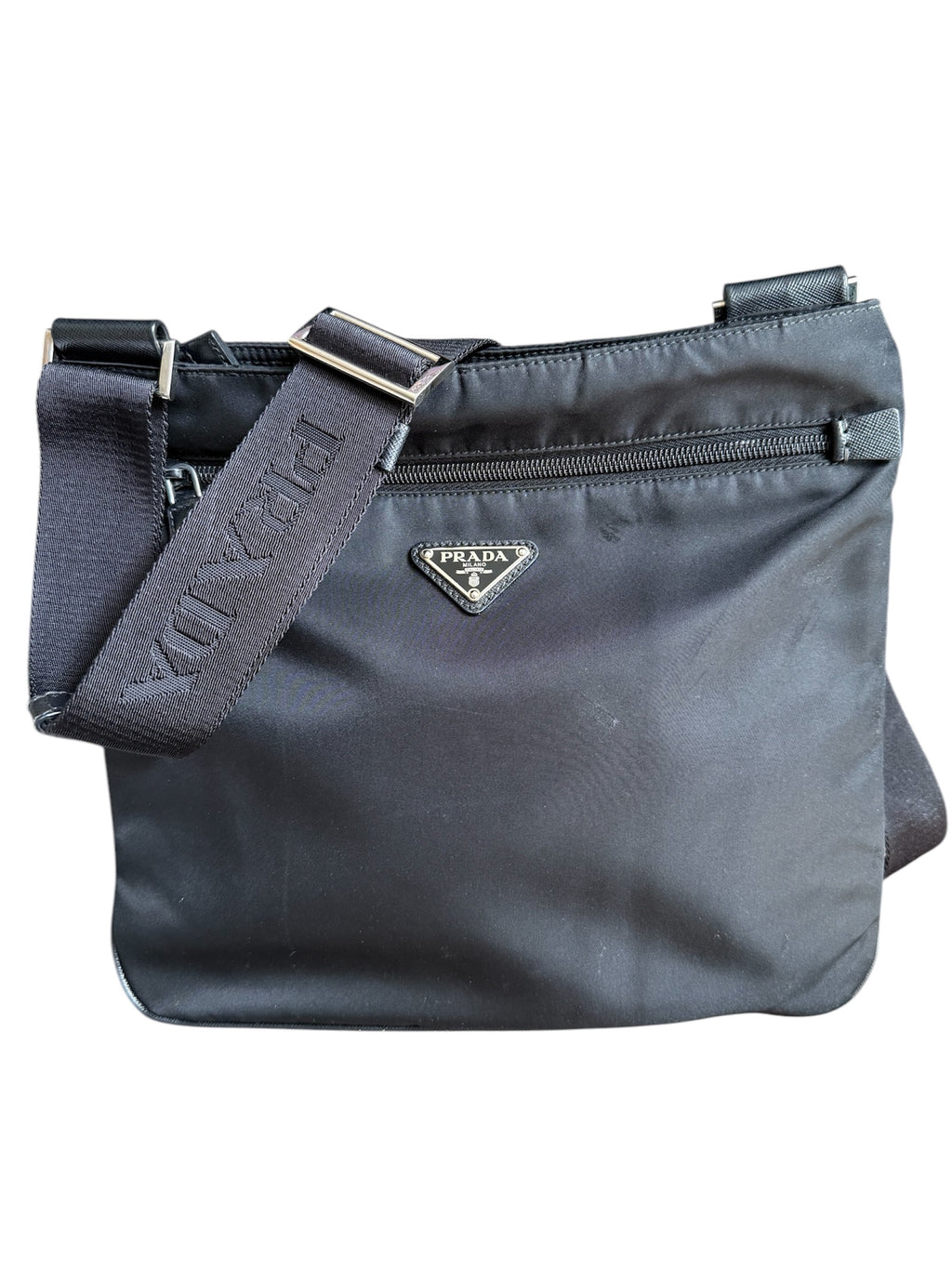 Prada Tessuto Nylon Crossbody Bag Black