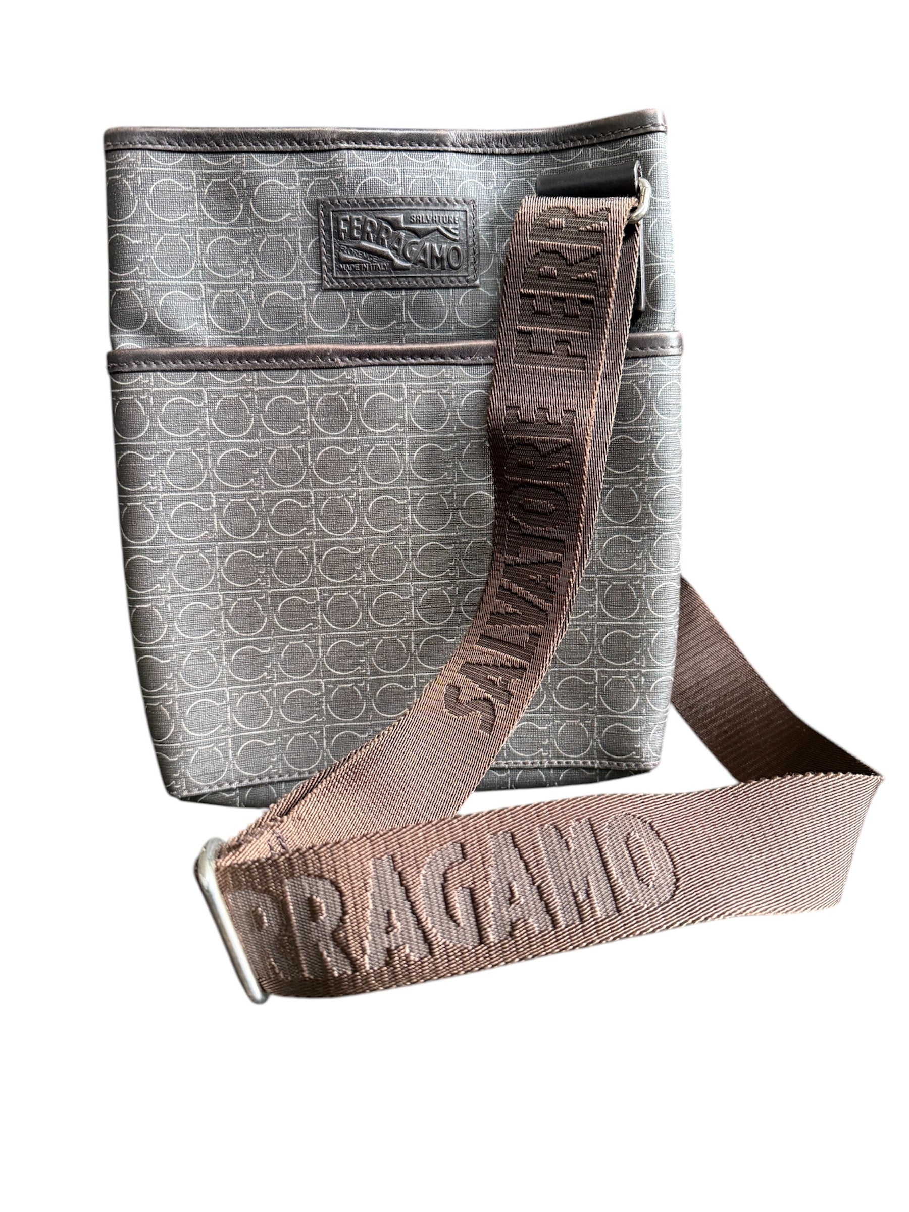 Salvatore Ferragamo PVC Crossbody Bag Brown