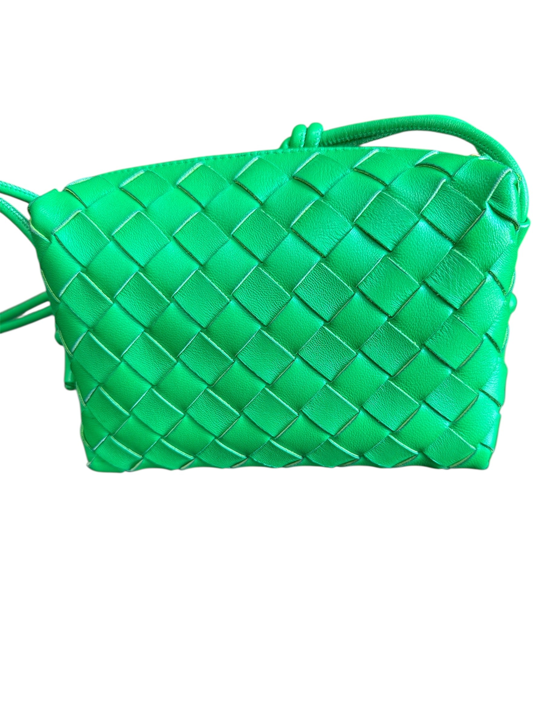 Bottega Veneta Mini Intrecciato Leather Cross-body Bag Green