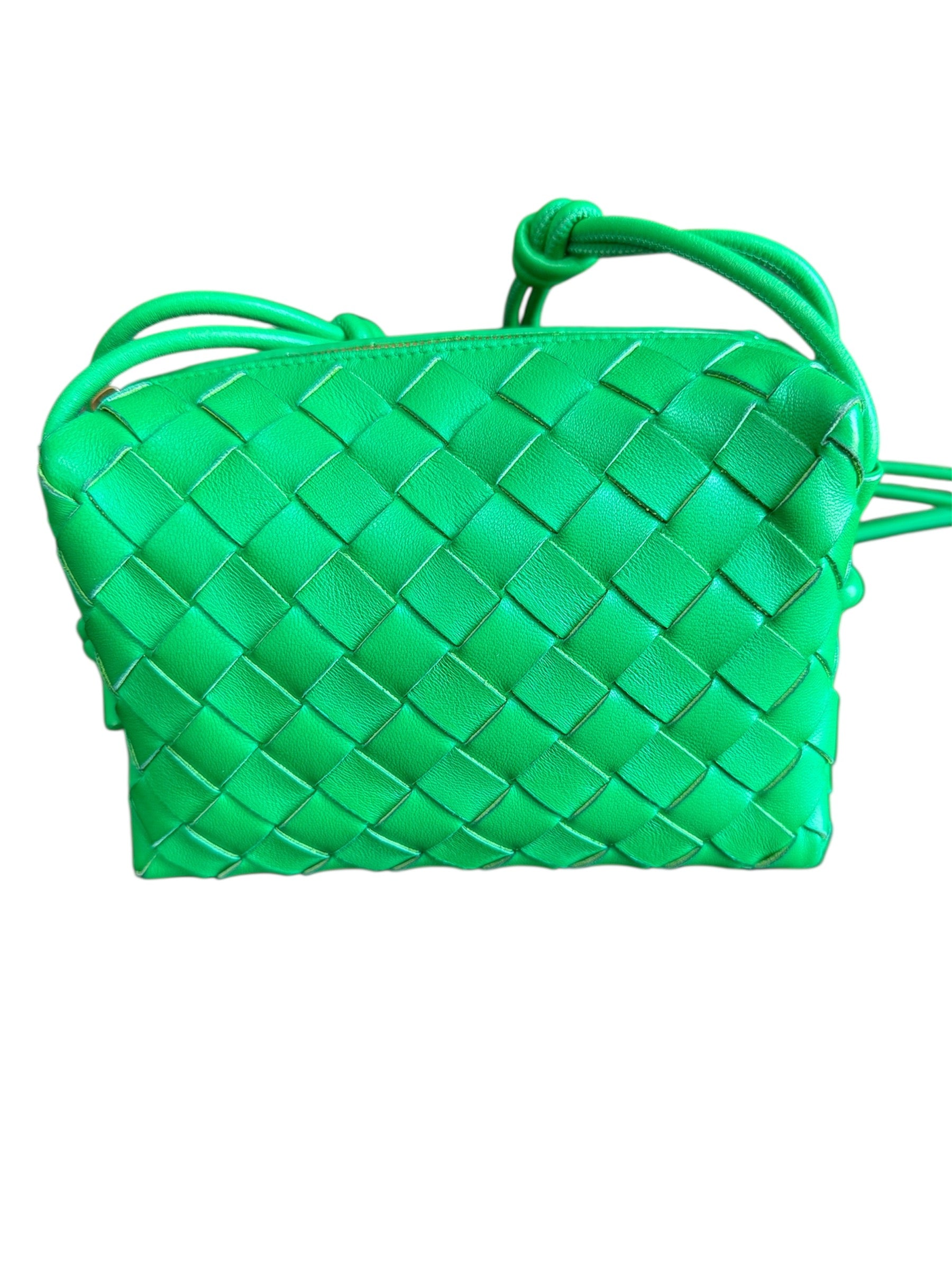 Bottega Veneta Mini Intrecciato Leather Cross-body Bag Green