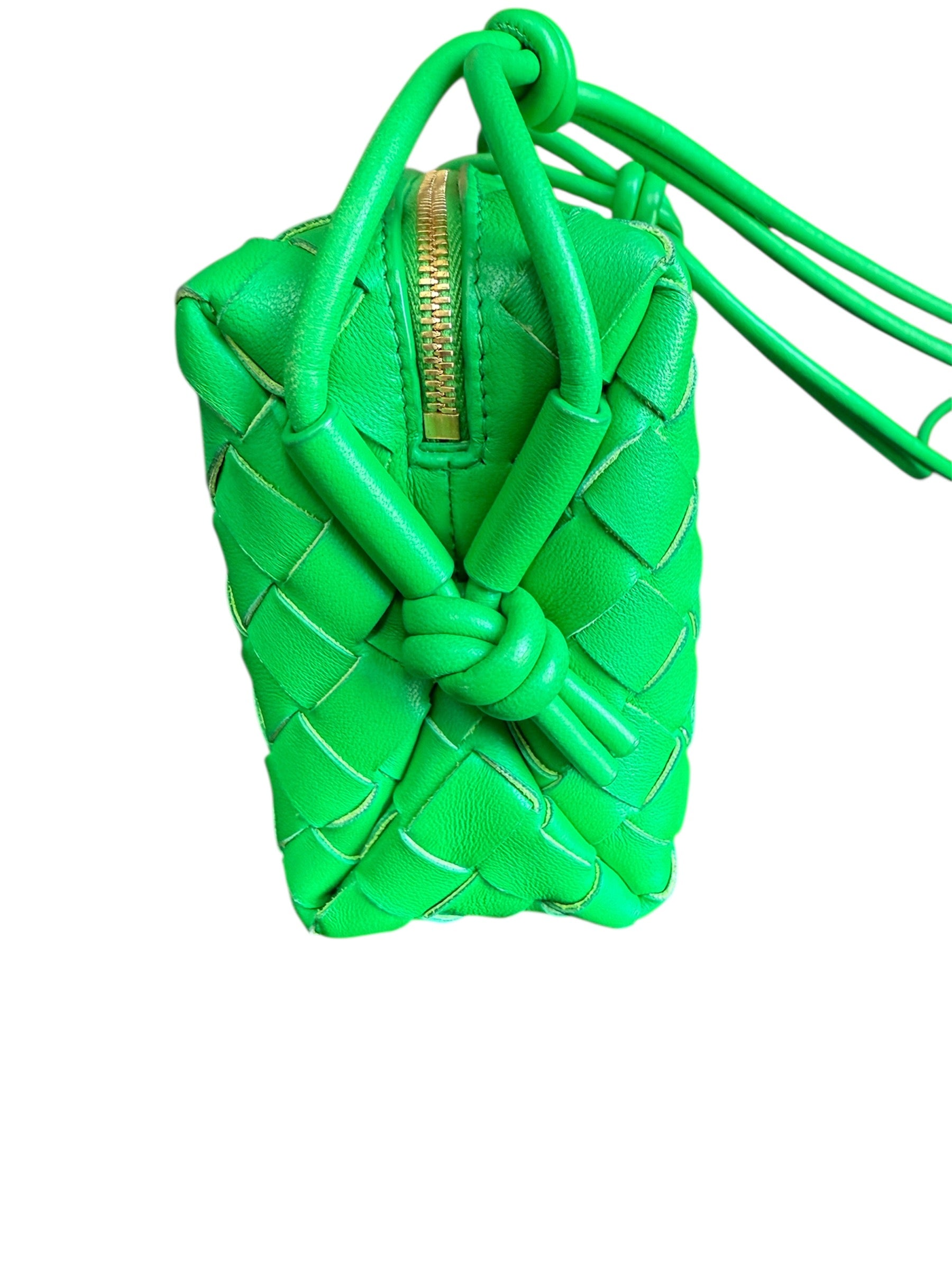 Bottega Veneta Mini Intrecciato Leather Cross-body Bag Green