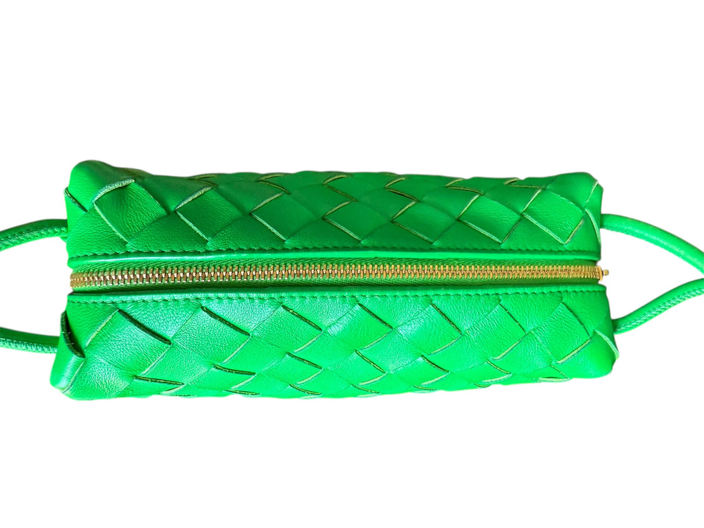 Bottega Veneta Mini Intrecciato Leather Cross-body Bag Green