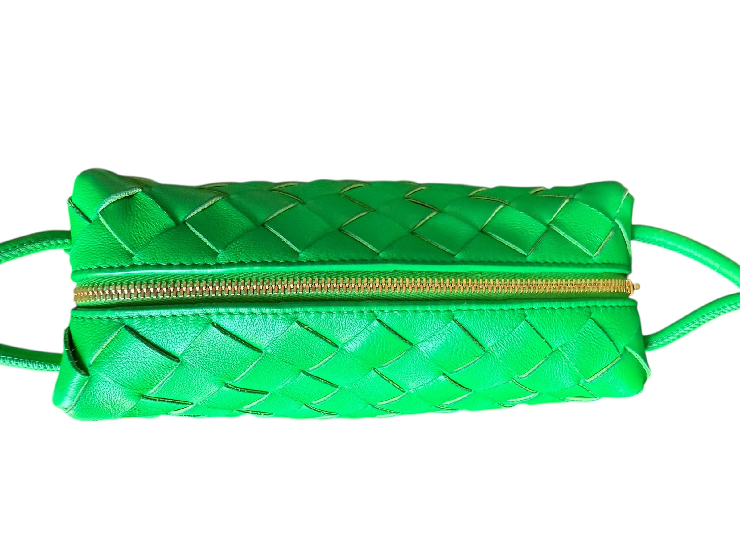 Bottega Veneta Mini Intrecciato Leather Cross-body Bag Green
