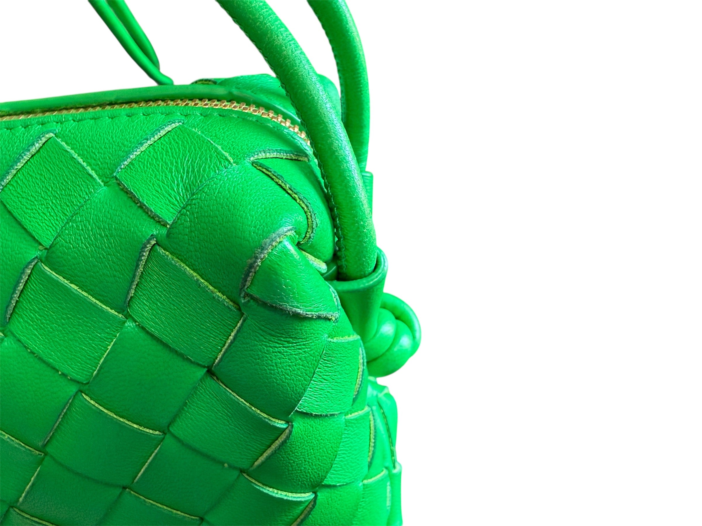 Bottega Veneta Mini Intrecciato Leather Cross-body Bag Green