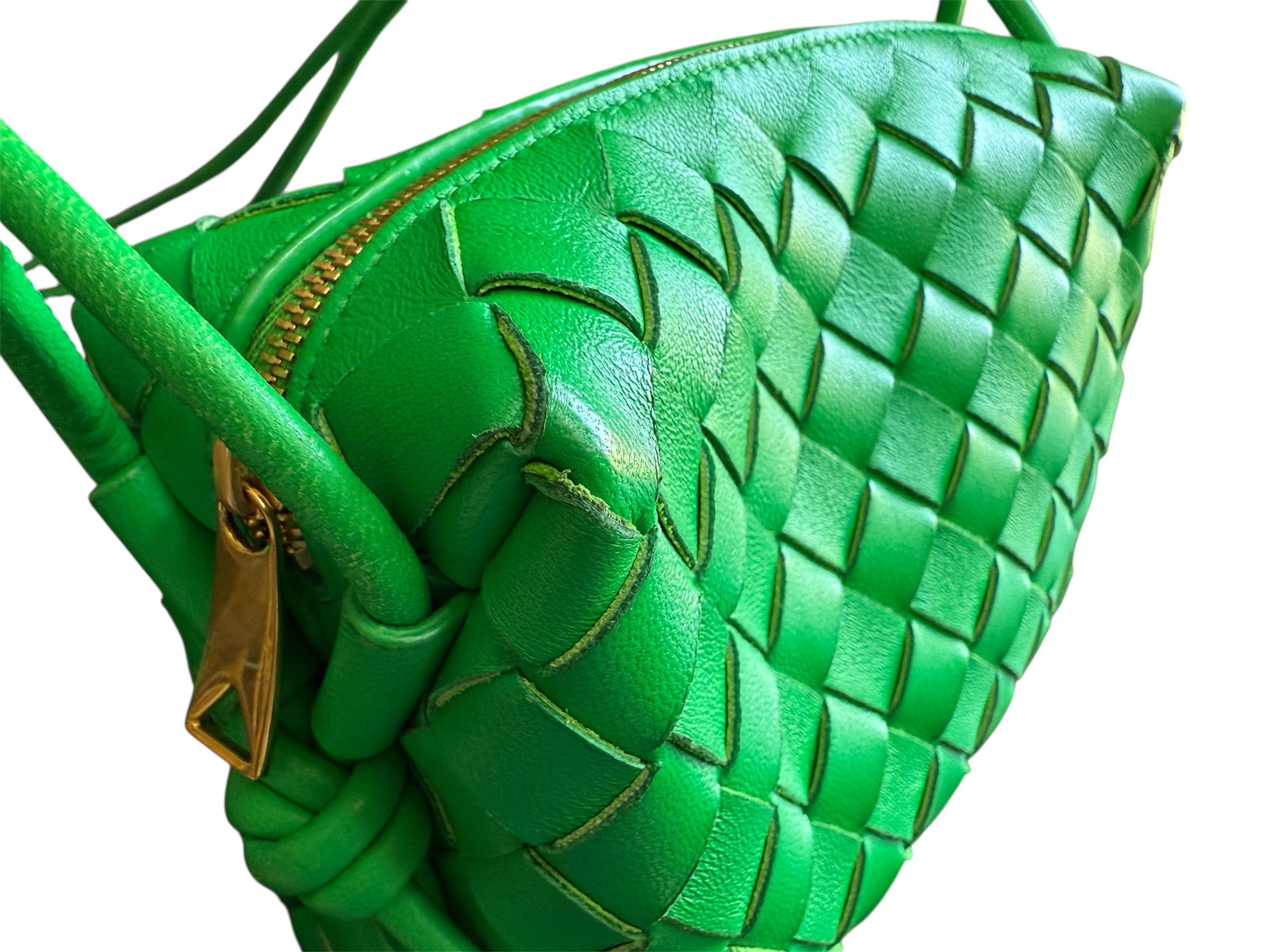 Bottega Veneta Mini Intrecciato Leather Cross-body Bag Green