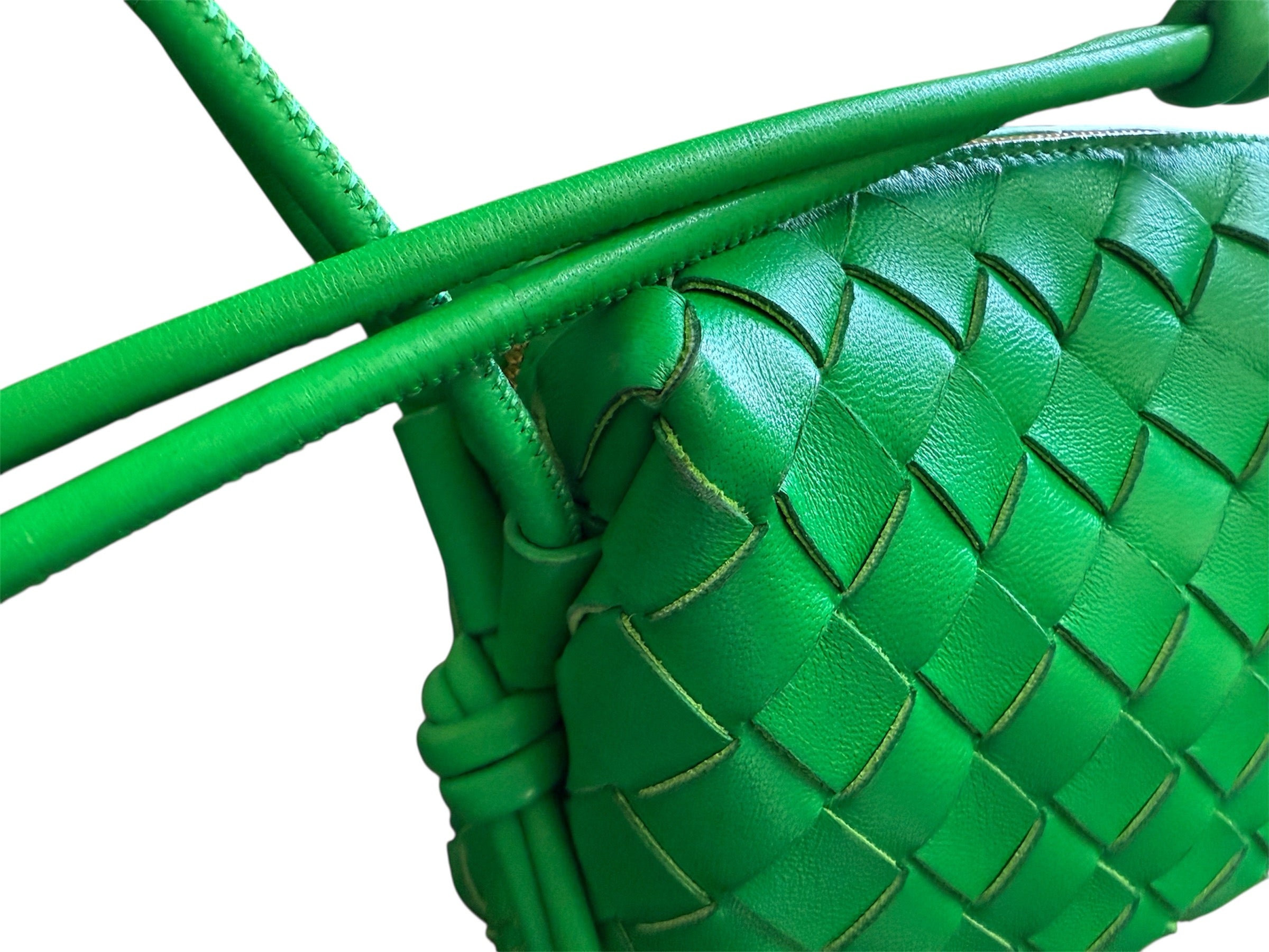 Bottega Veneta Mini Intrecciato Leather Cross-body Bag Green