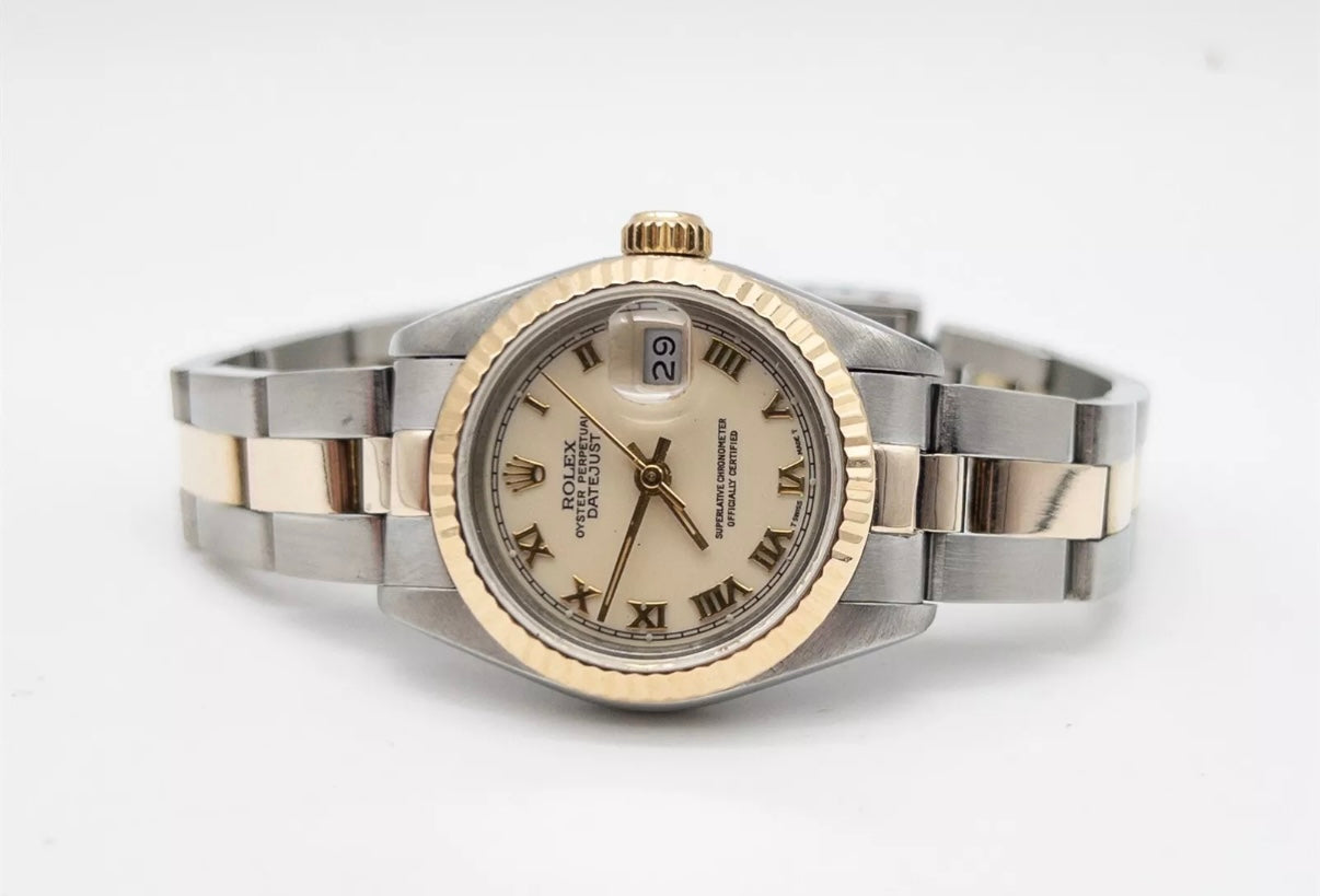 Rolex Datejust 26mm Ladies Stainless Steel and 18k Yellow Gold With Boxes and Papers