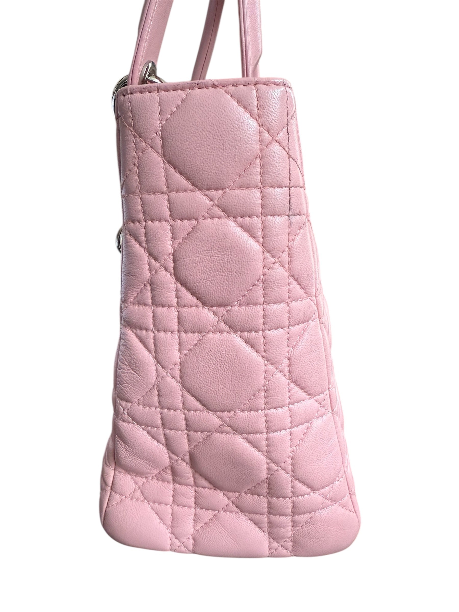 Christian Dior Cannage Lady Lambskin Leather With Shoulder Strap