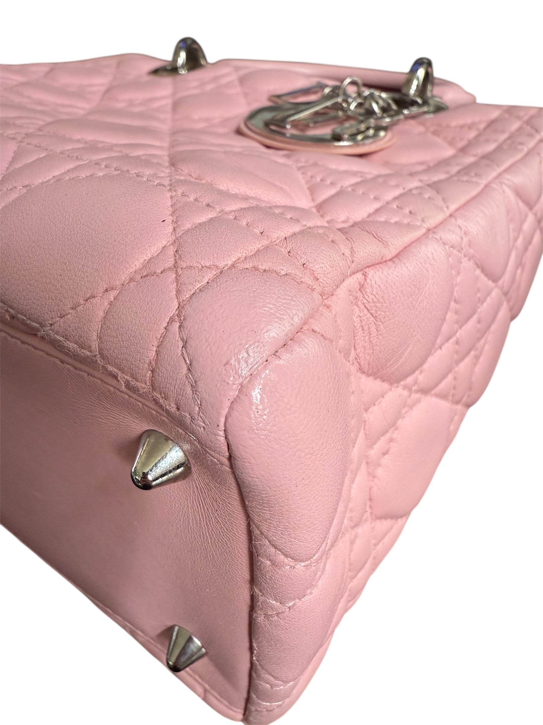 Christian Dior Cannage Lady Lambskin Leather With Shoulder Strap