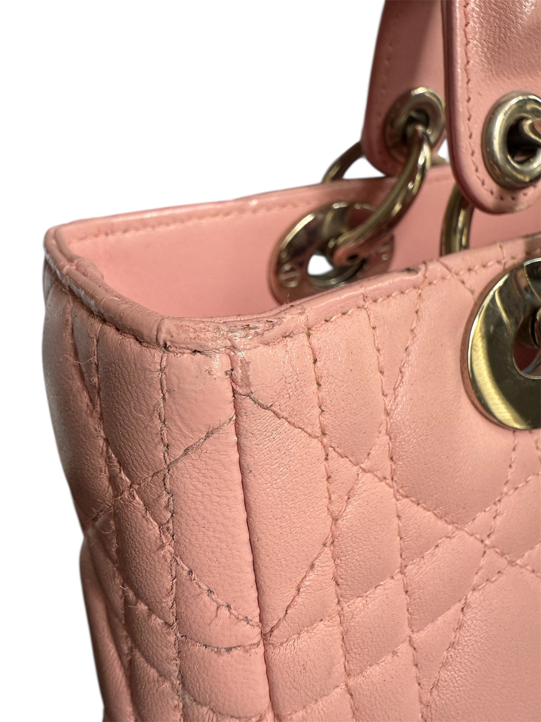 Christian Dior Cannage Lady Lambskin Leather With Shoulder Strap