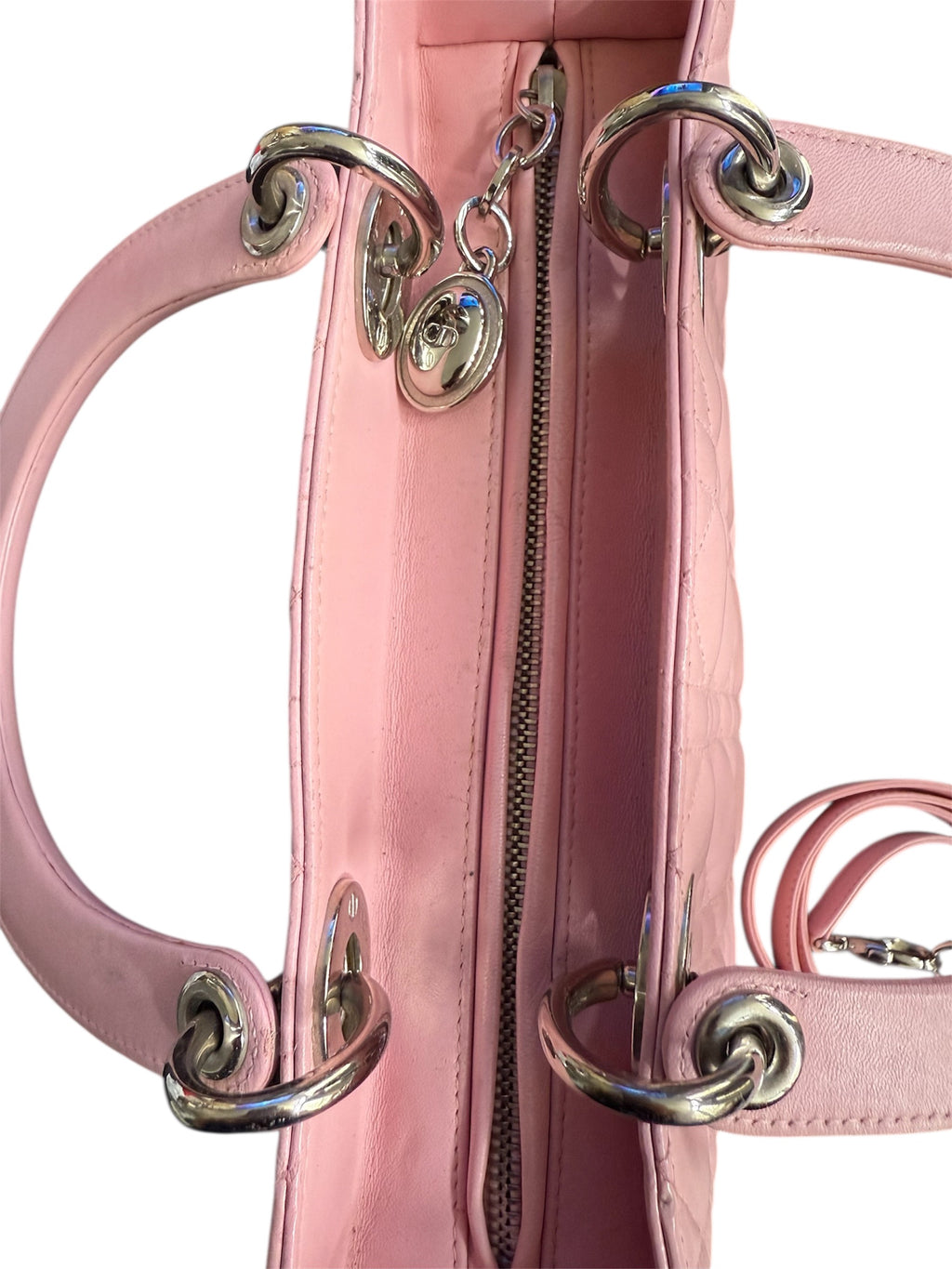 Christian Dior Cannage Lady Lambskin Leather With Shoulder Strap