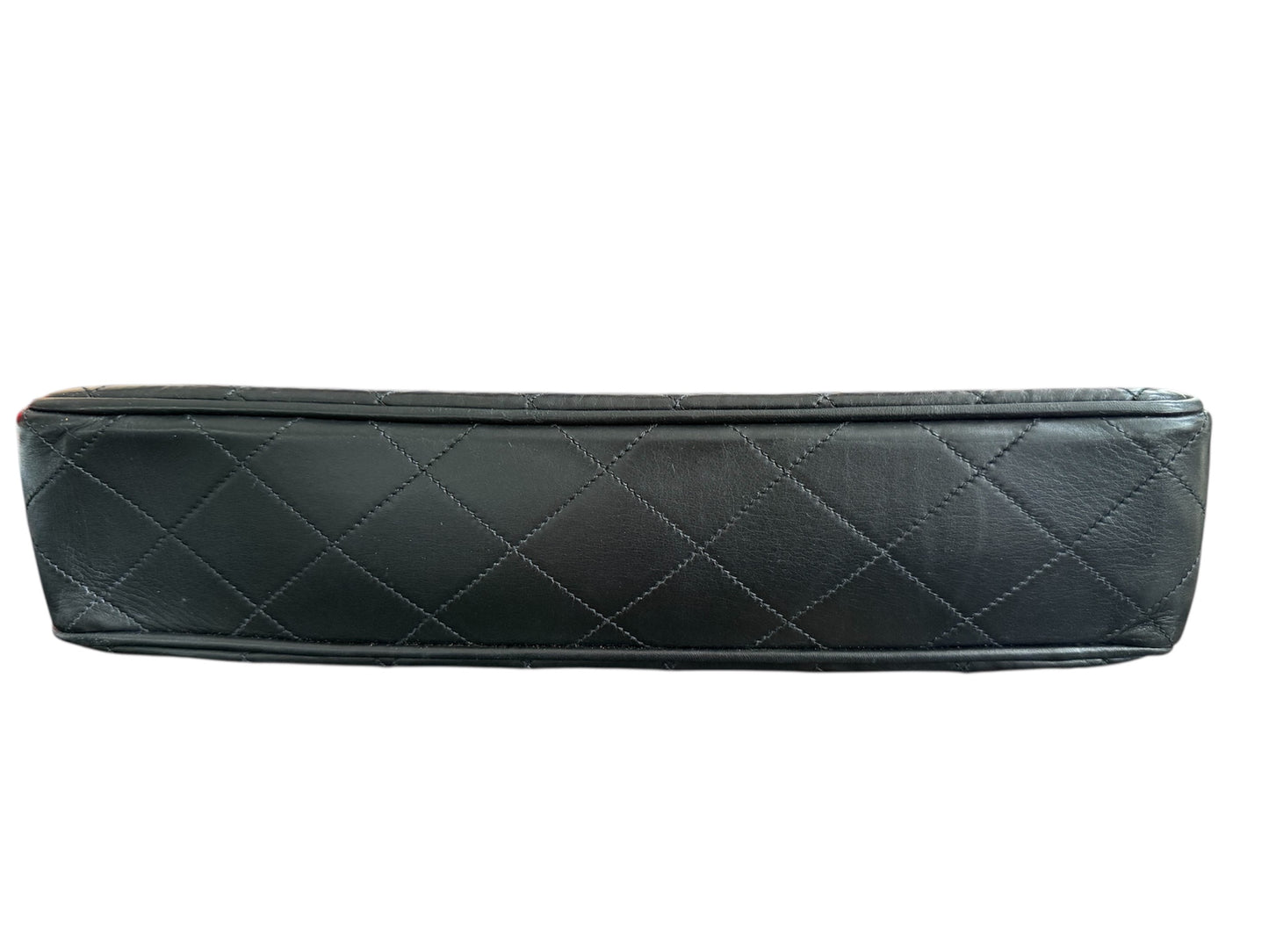 Chanel Vintage Black Lambskin Quilted Tote