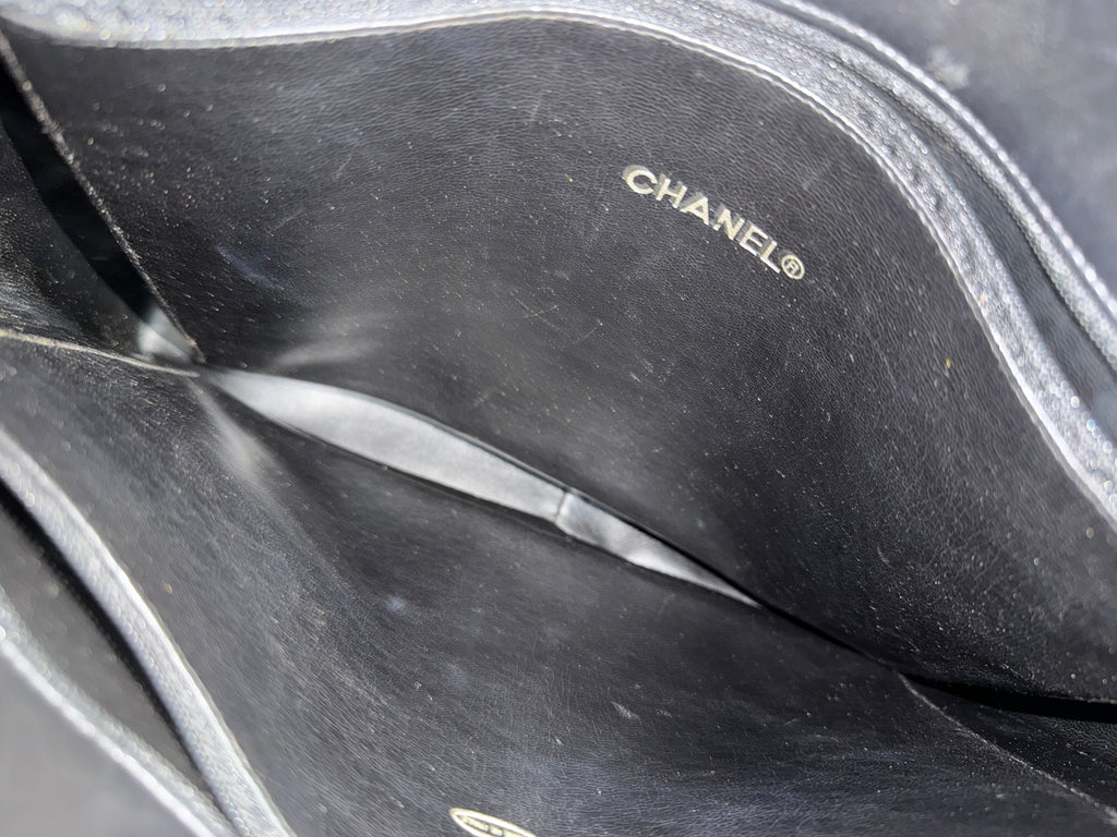 Chanel Vintage Black Lambskin Quilted Tote