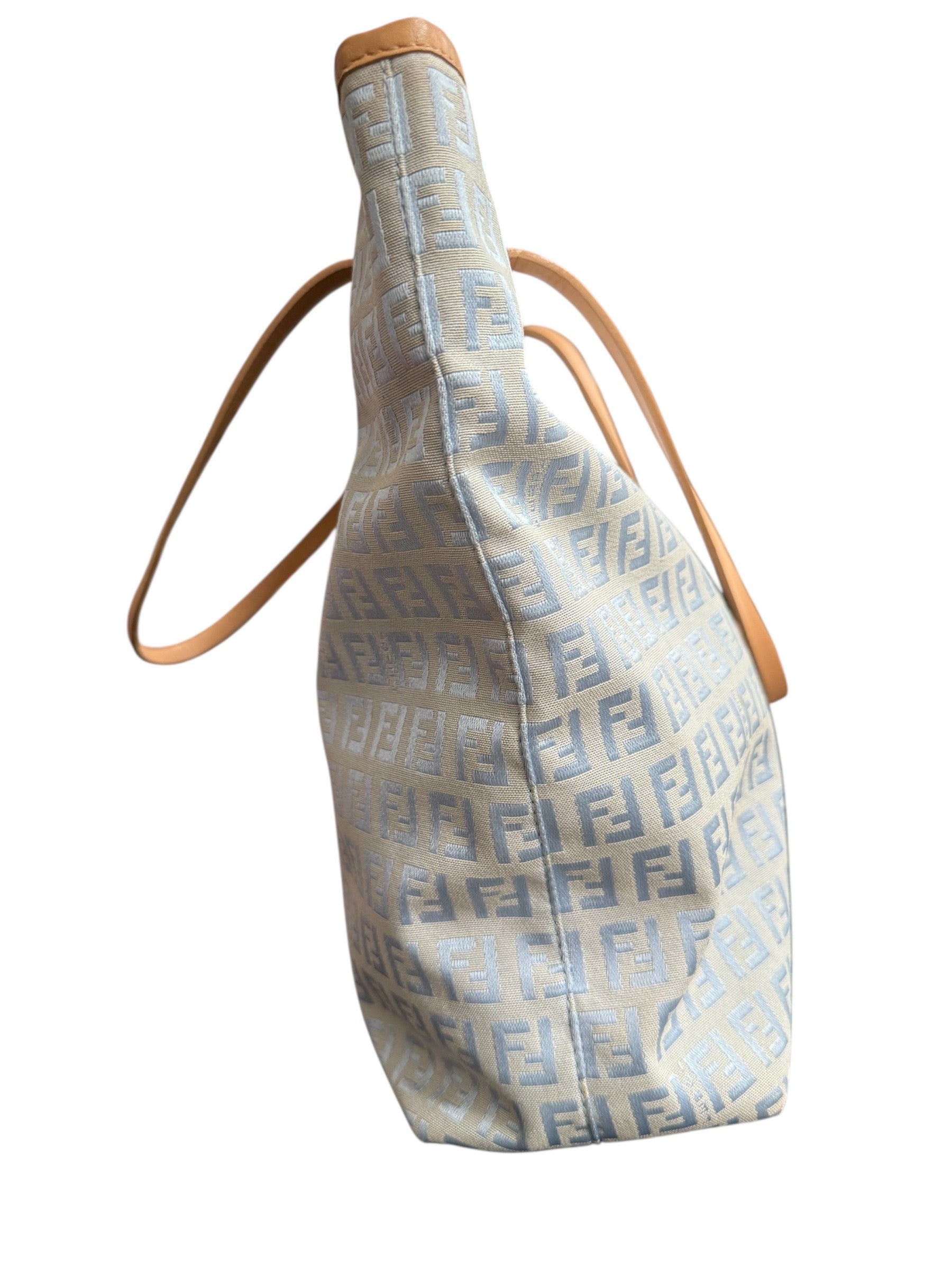 Fendi Blue Zucchino Tote Bag