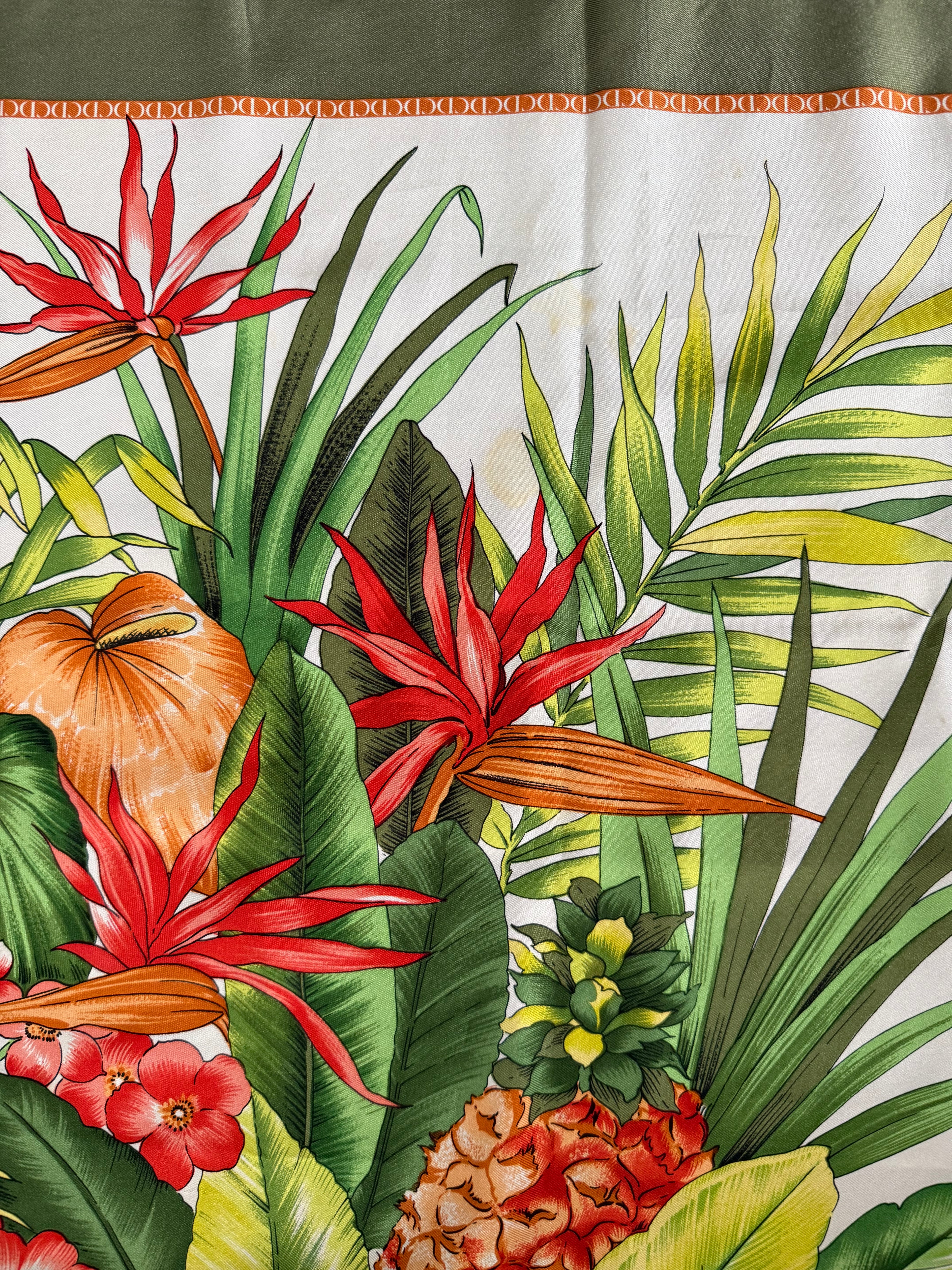 Christian Dior Plant Motiff 100% Silk Scarf