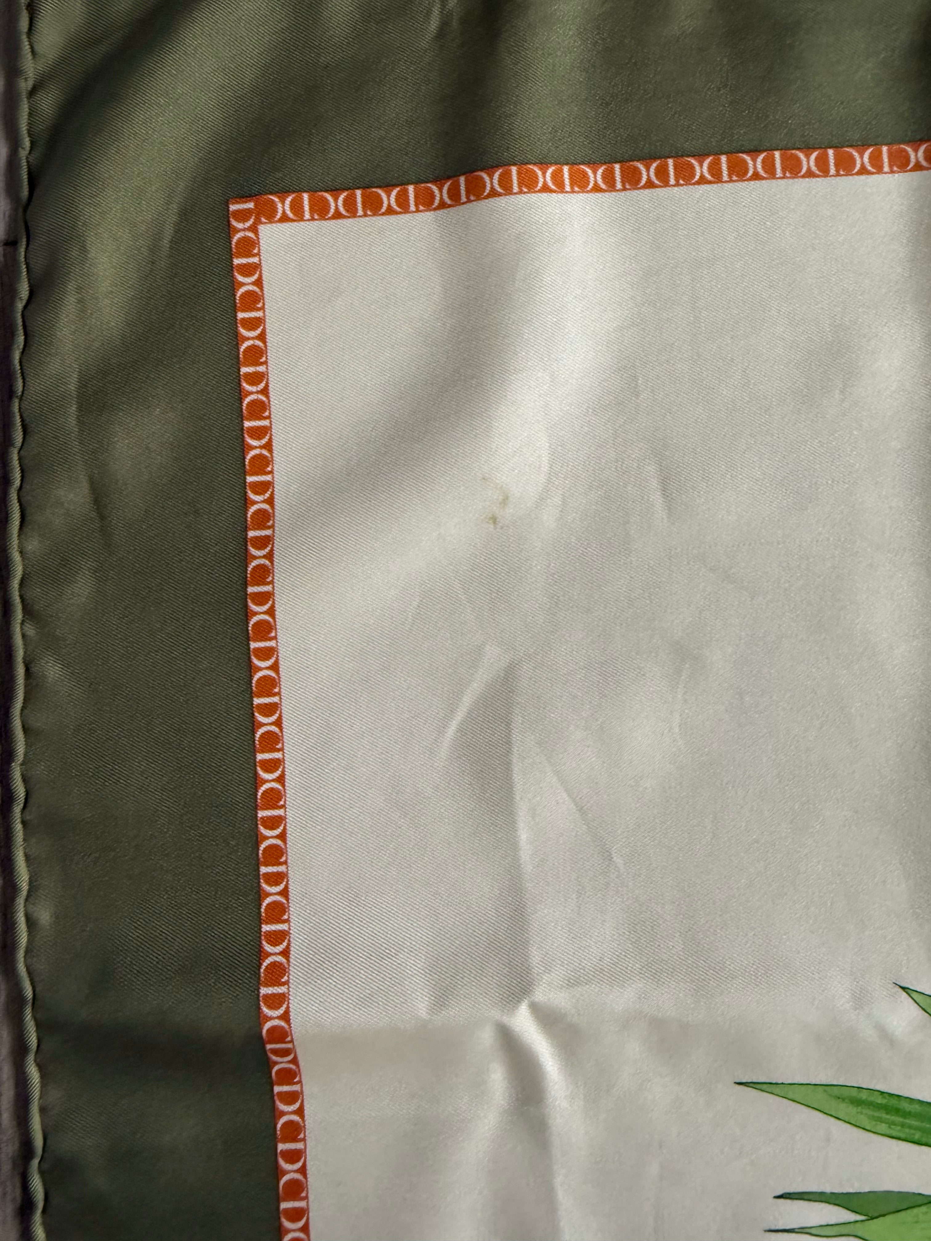 Christian Dior Plant Motiff 100% Silk Scarf