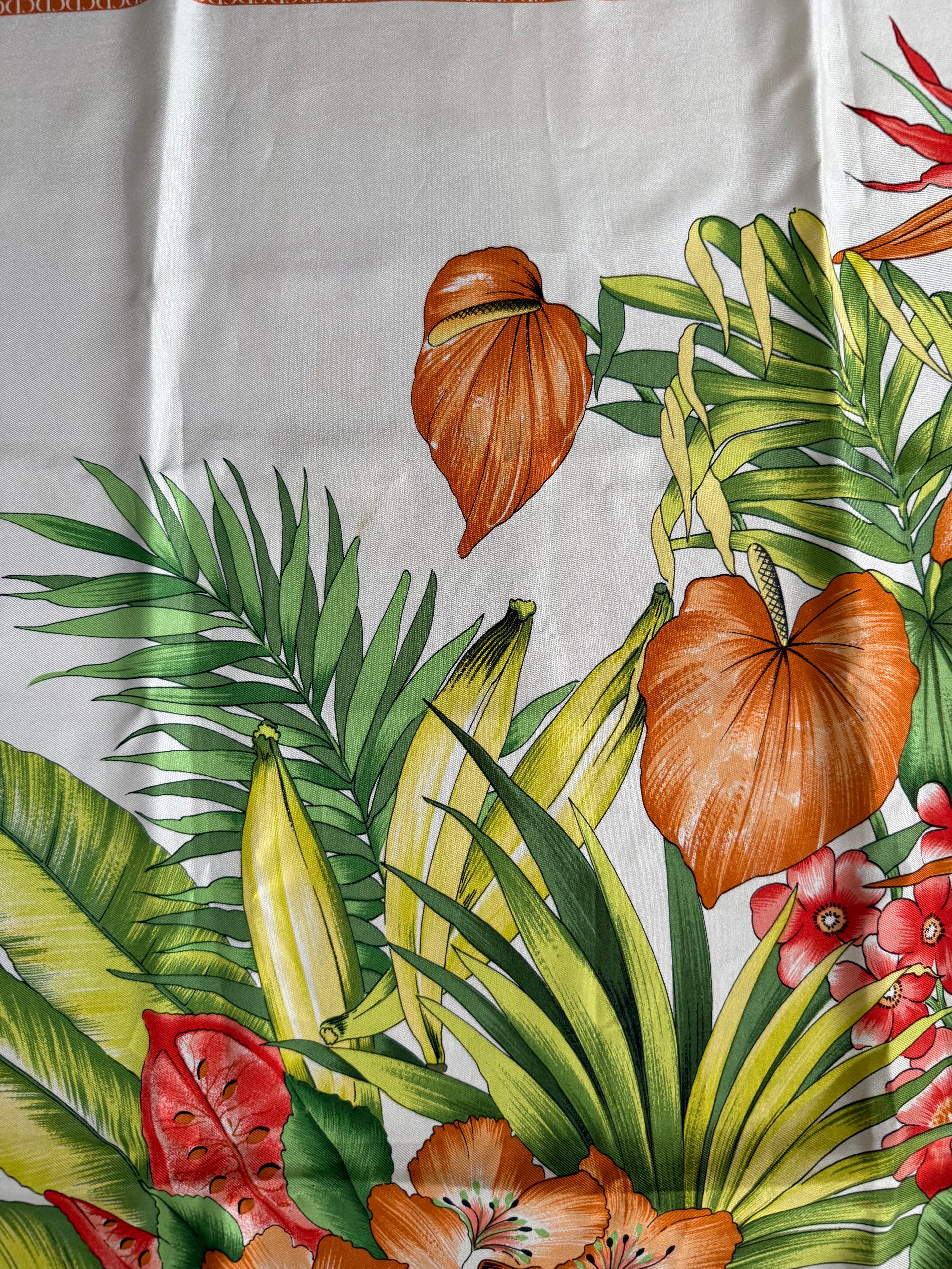 Christian Dior Plant Motiff 100% Silk Scarf