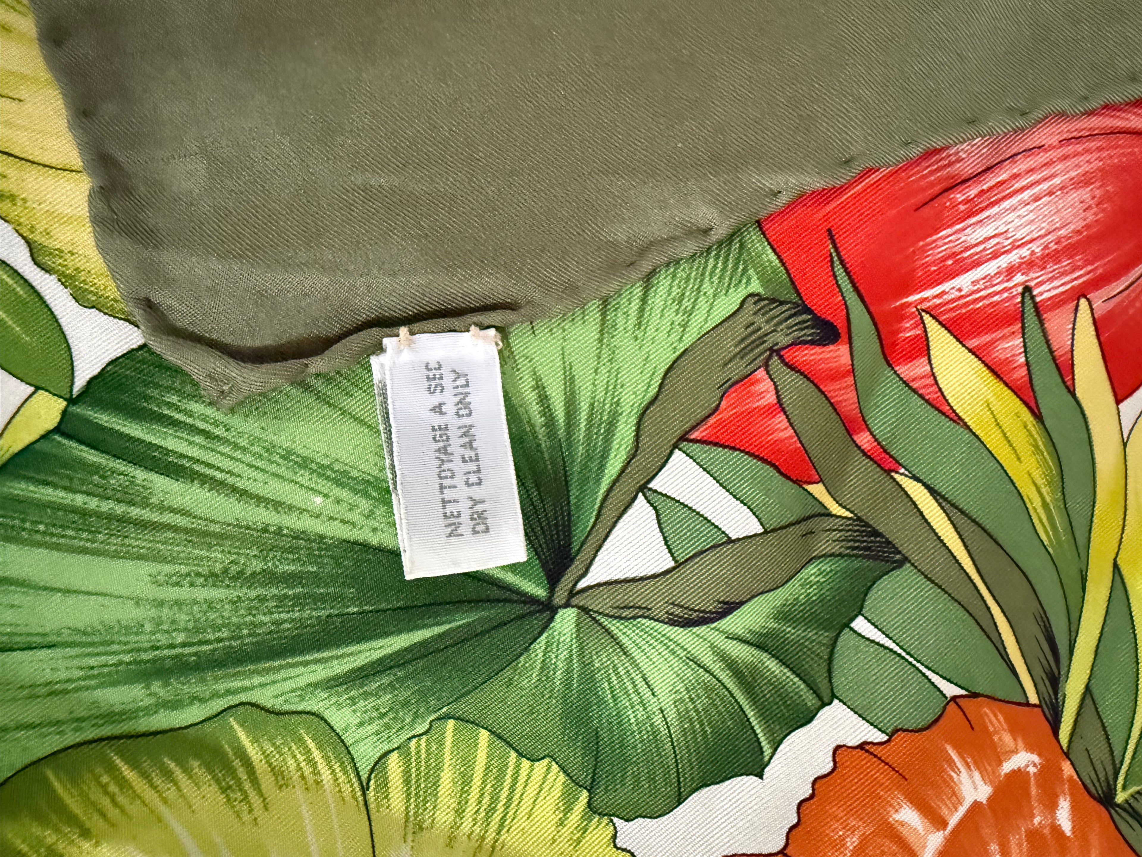Christian Dior Plant Motiff 100% Silk Scarf