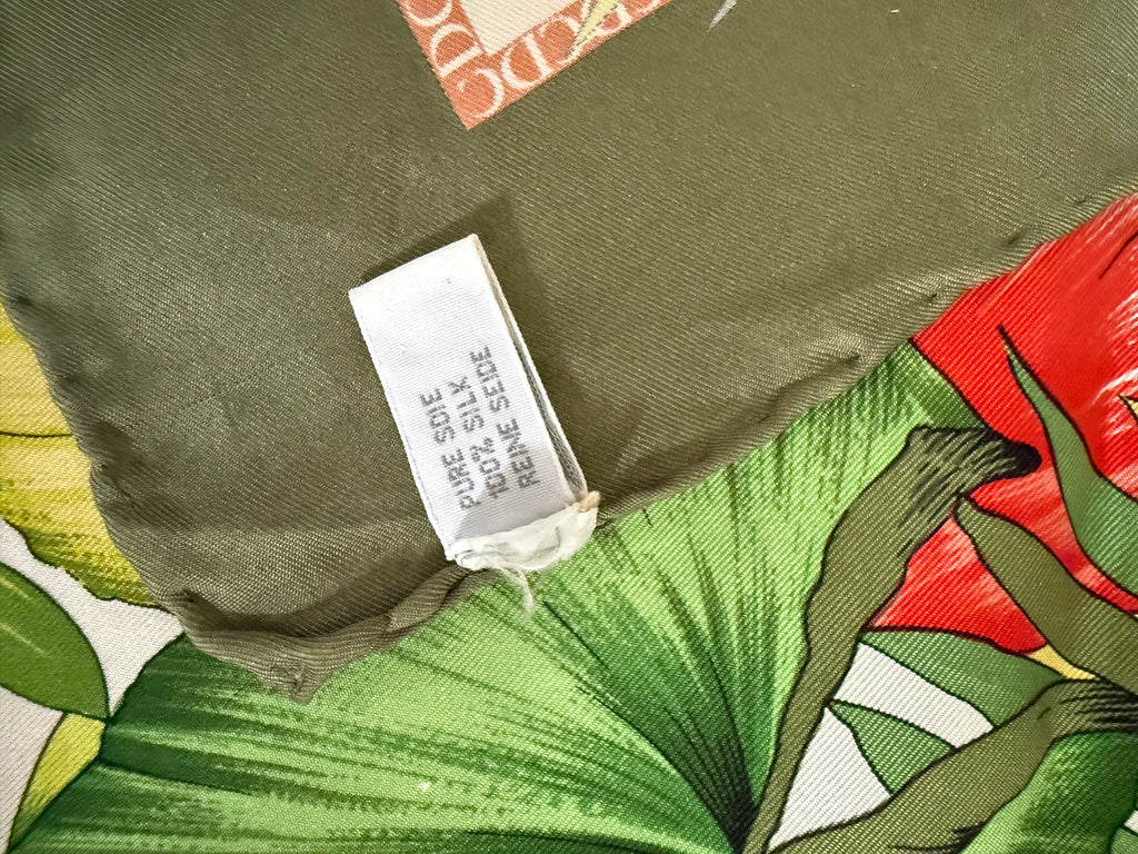 Christian Dior Plant Motiff 100% Silk Scarf