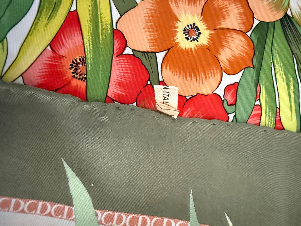 Christian Dior Plant Motiff 100% Silk Scarf