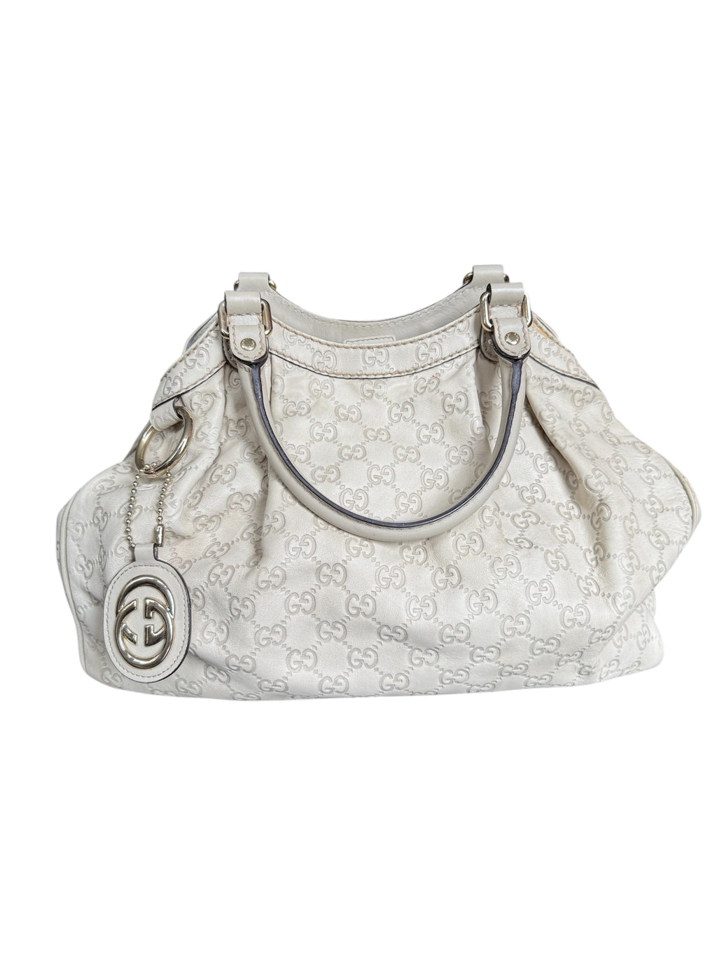 Gucci Sukey GG Ivory Leather Handbag