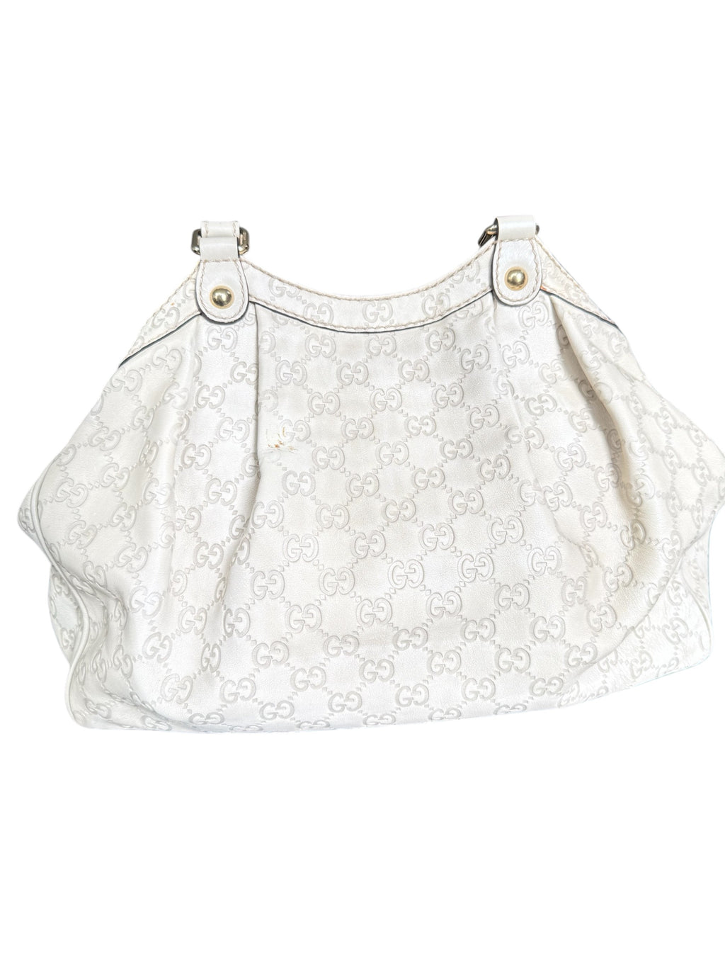 Gucci Sukey GG Ivory Leather Handbag