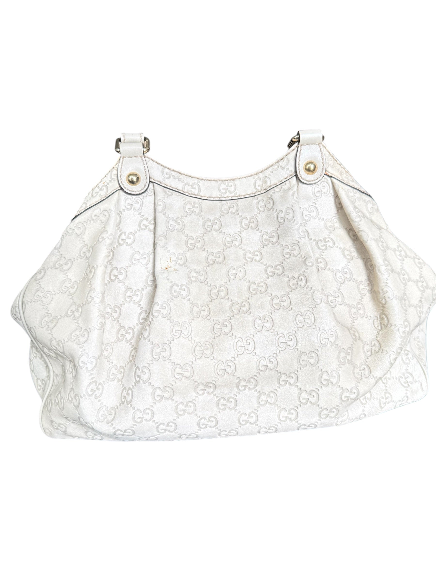 Gucci Sukey GG Ivory Leather Handbag