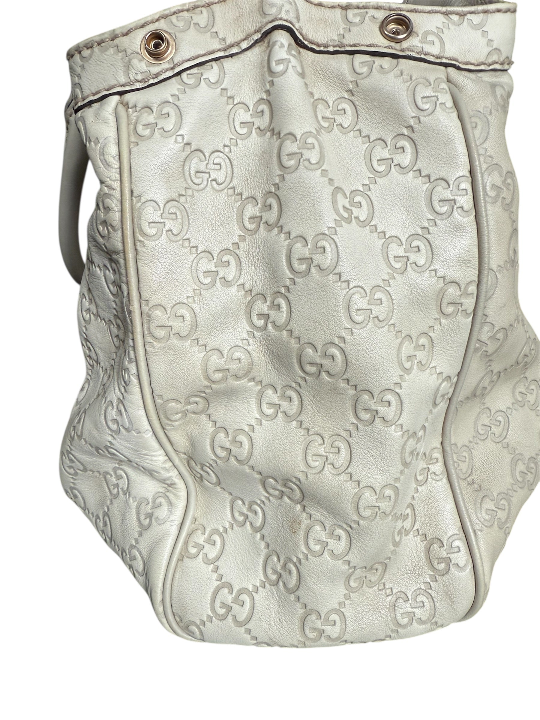 Gucci Sukey GG Ivory Leather Handbag