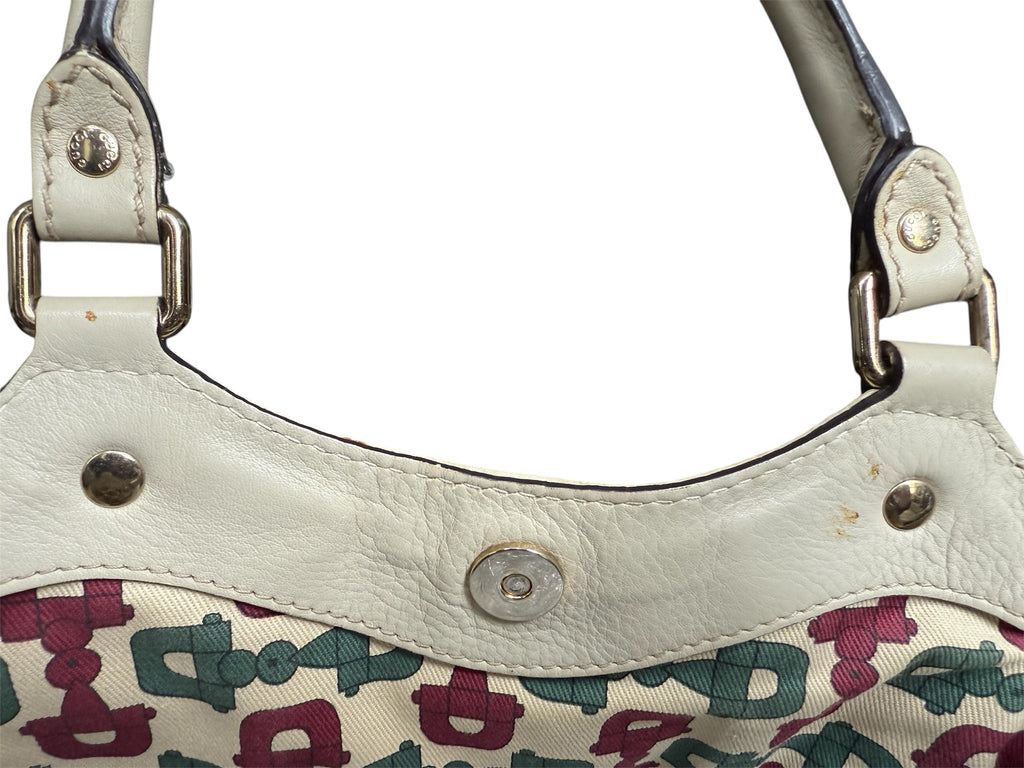 Gucci Sukey GG Ivory Leather Handbag
