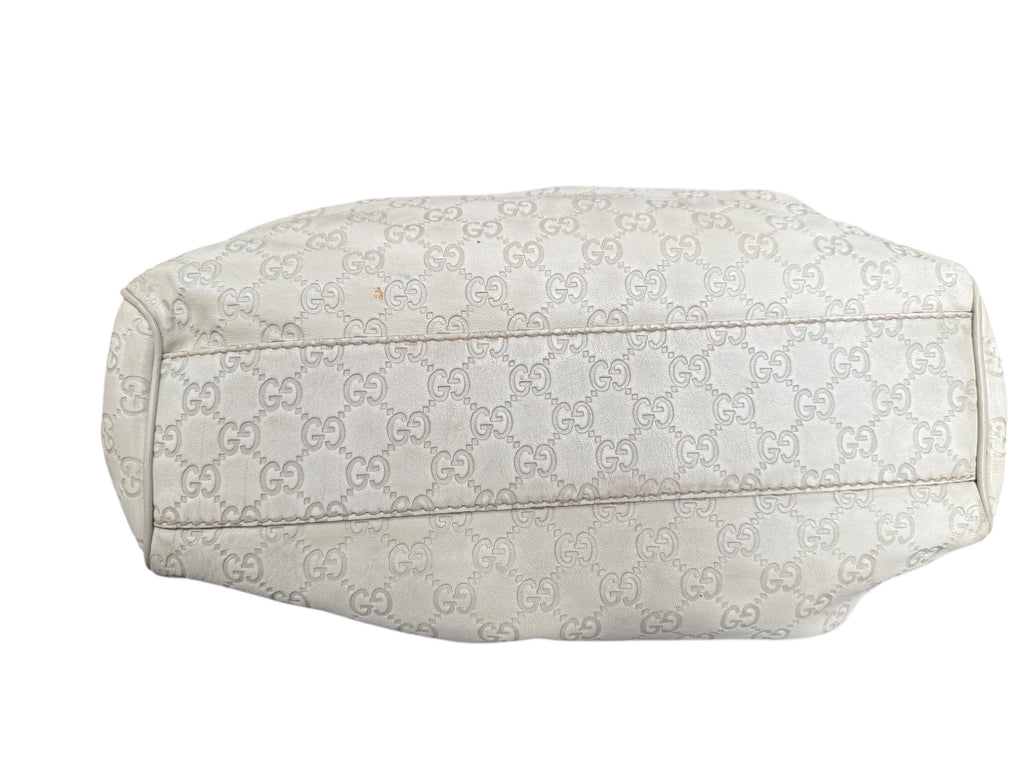 Gucci Sukey GG Ivory Leather Handbag