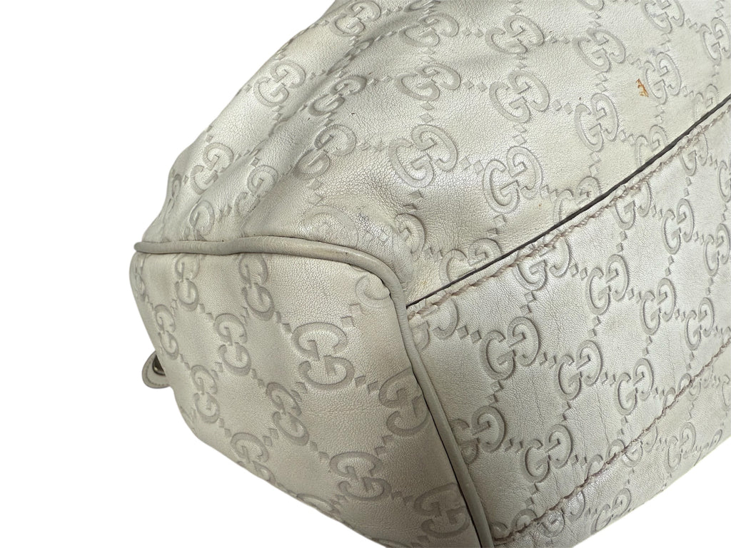 Gucci Sukey GG Ivory Leather Handbag