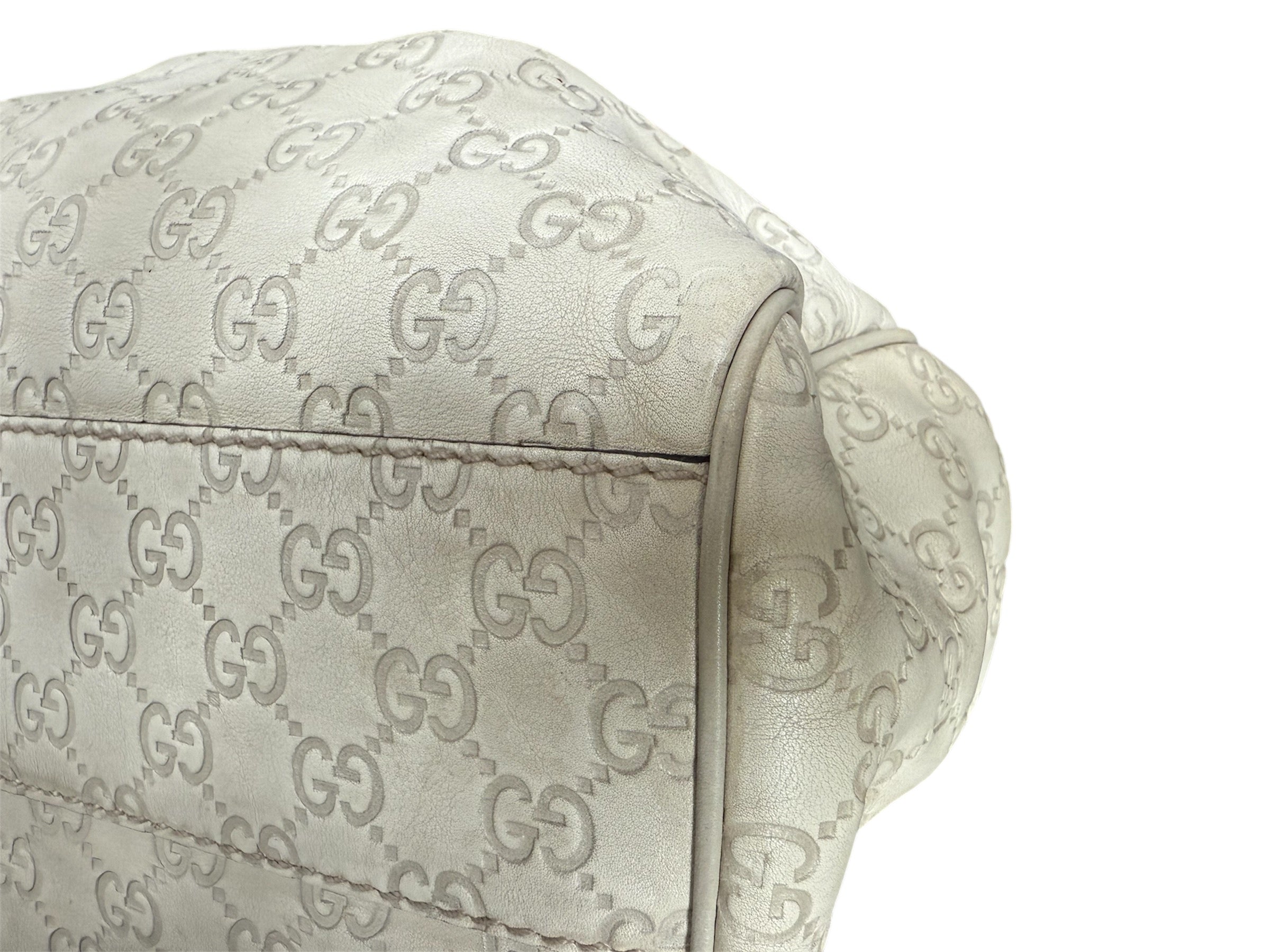 Gucci Sukey GG Ivory Leather Handbag