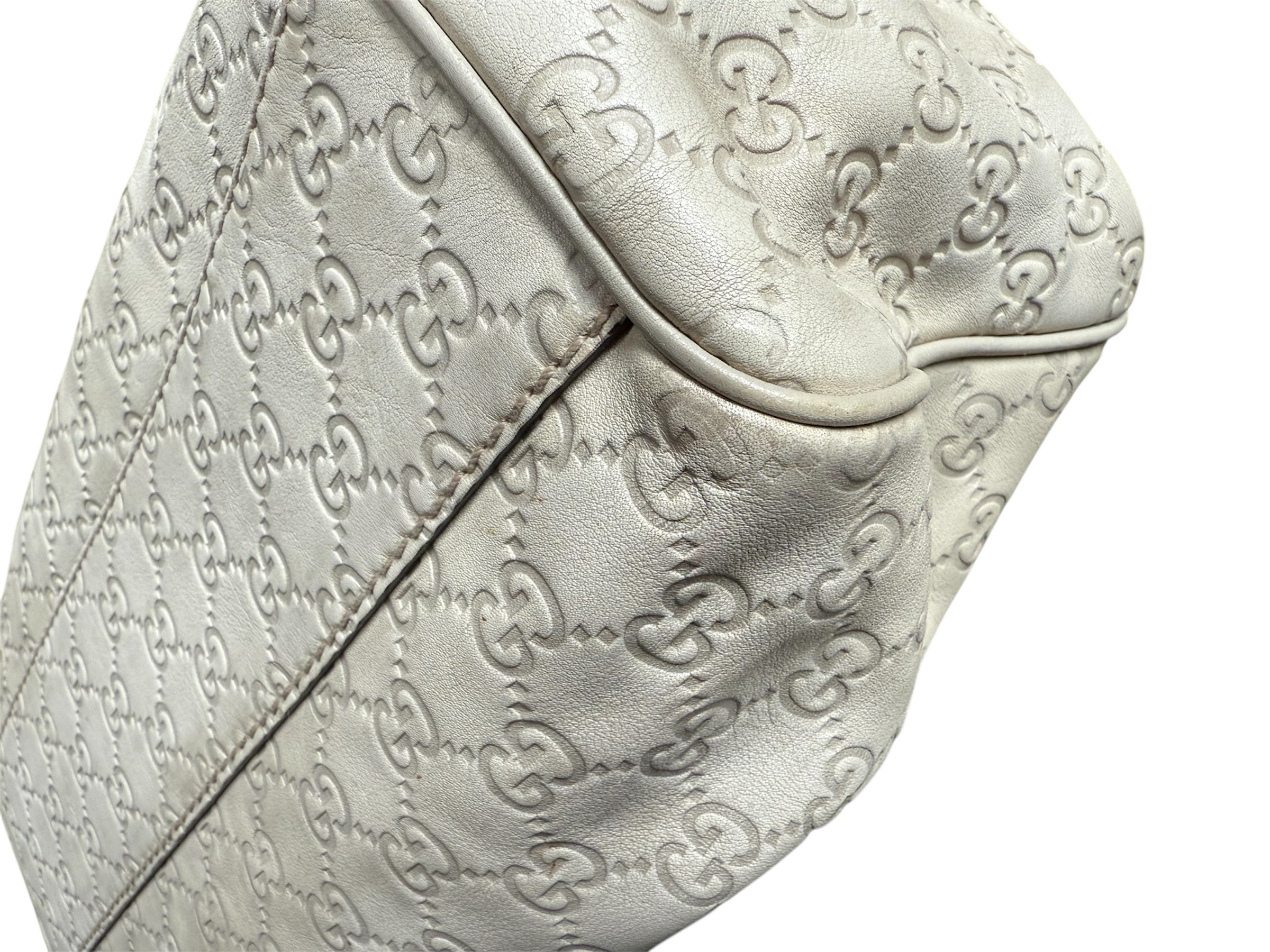 Gucci Sukey GG Ivory Leather Handbag