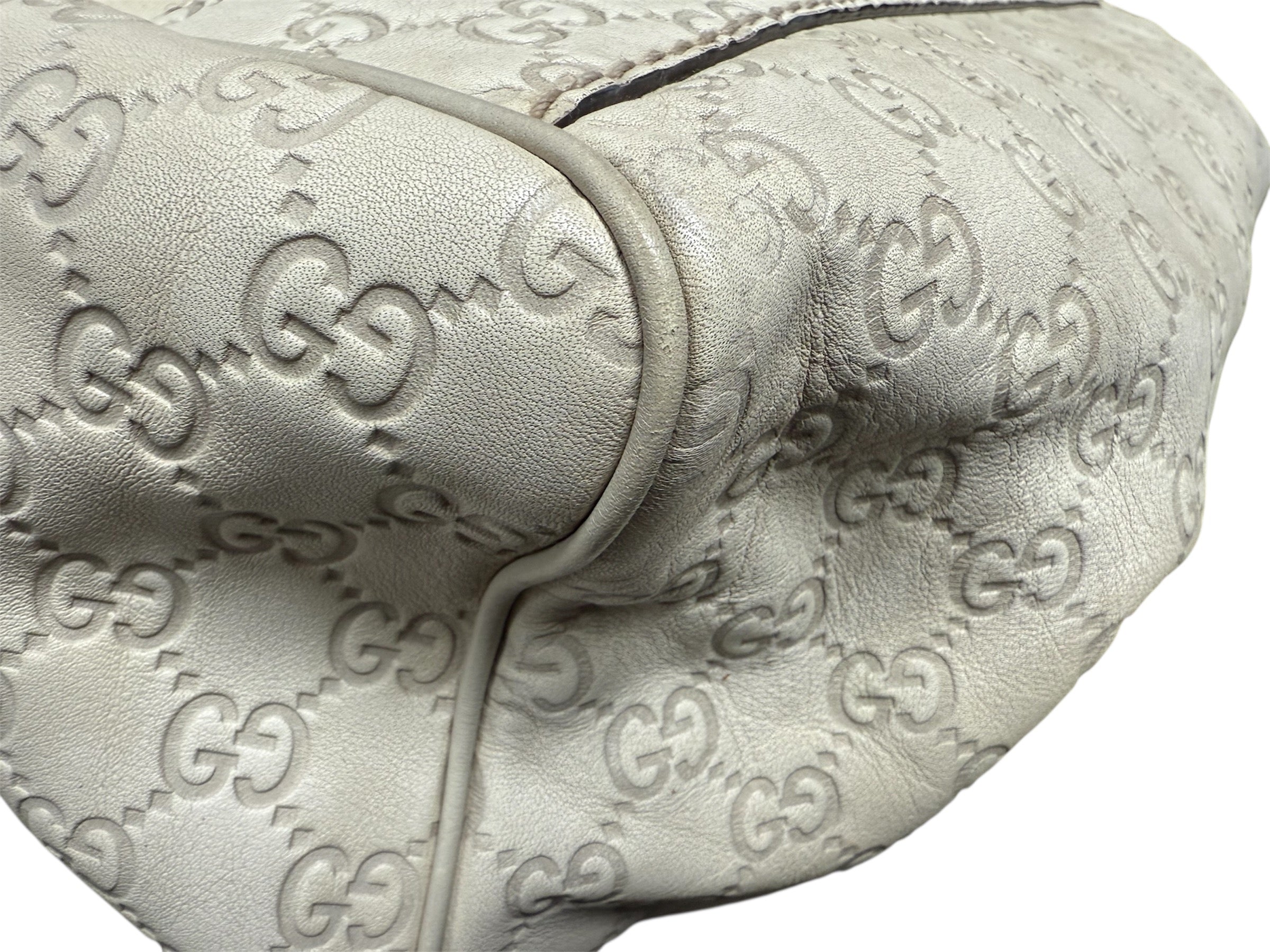 Gucci Sukey GG Ivory Leather Handbag